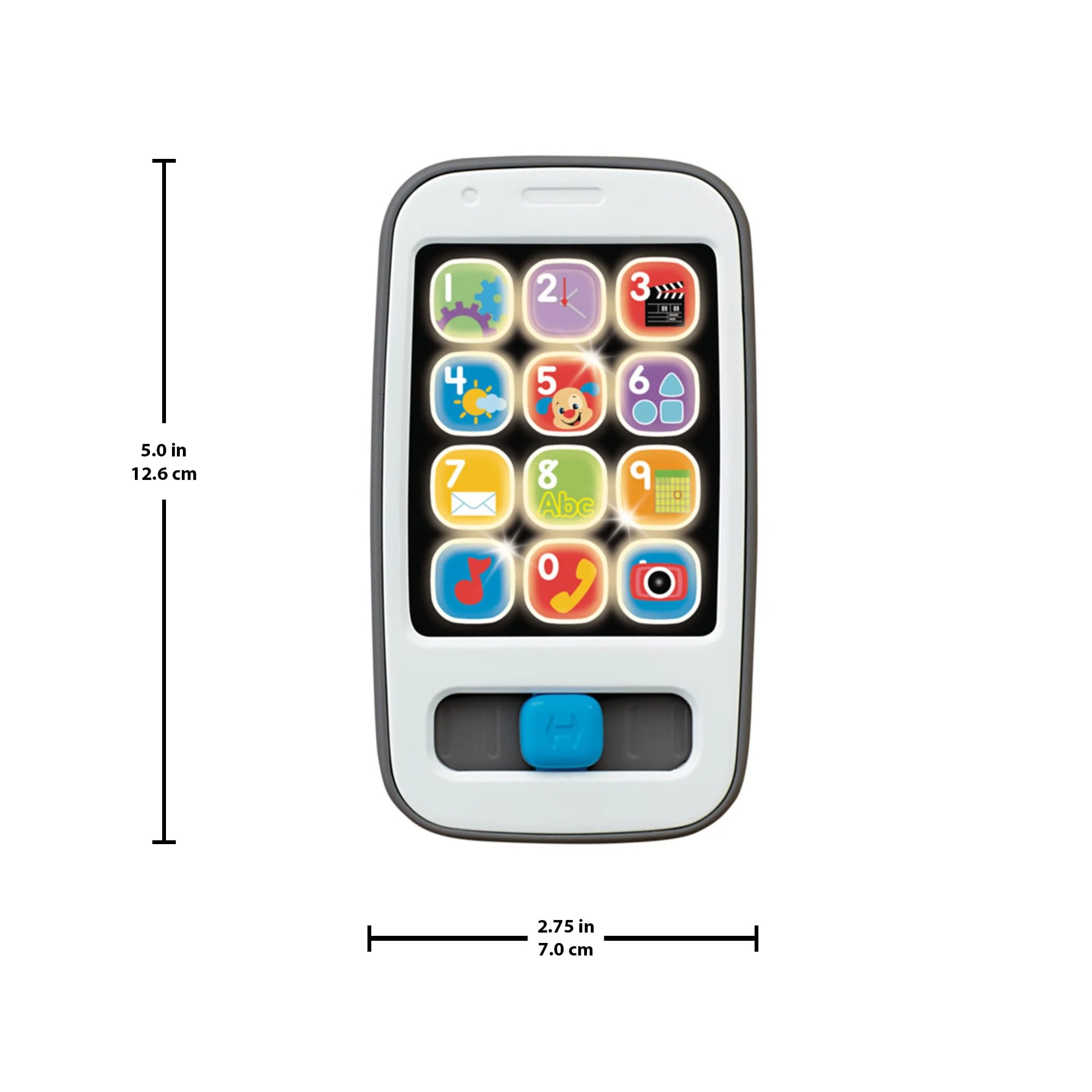 Fisher-Price Lernspaß Musikspielzeug für Babys und Kleinkinder Smartphone mit Lichtern für Kinder ab 6 Monaten, grau, deutsche Version, HXB89 - Image 3