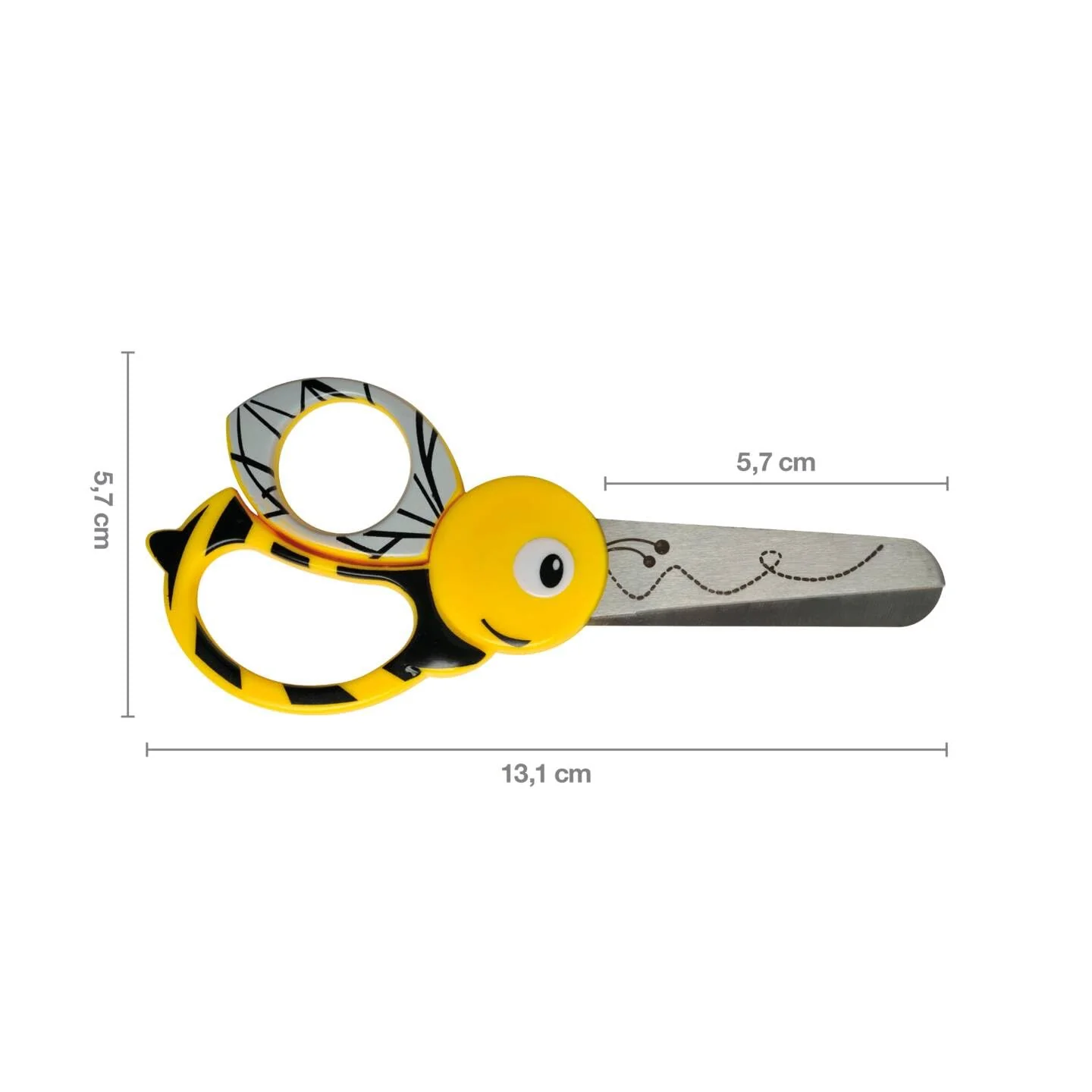 Fiskars Kinder-Tierschere mit Bienen-Motiv, Ab 4 Jahren, Länge: 13 cm, Für Rechts- und Linkshänder, Rostfreie Stahl-Klinge/Kunststoff-Griffe, Gelb, 1003747 - Image 7