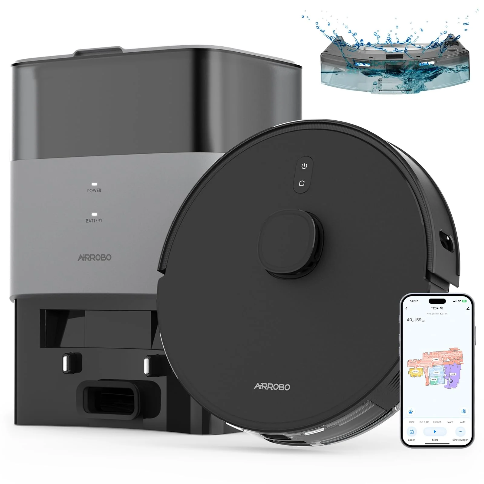 FIXR Saugroboter mit Wischfunktion und Absaugstation, 3.5L Staubsauger Roboter, LiDAR Navigation, 180Min Laufzeit Roboterstaubsauger für Teppich und Tierhaare, App/Alexa/Fernsteuerung Steuerung - Image 3
