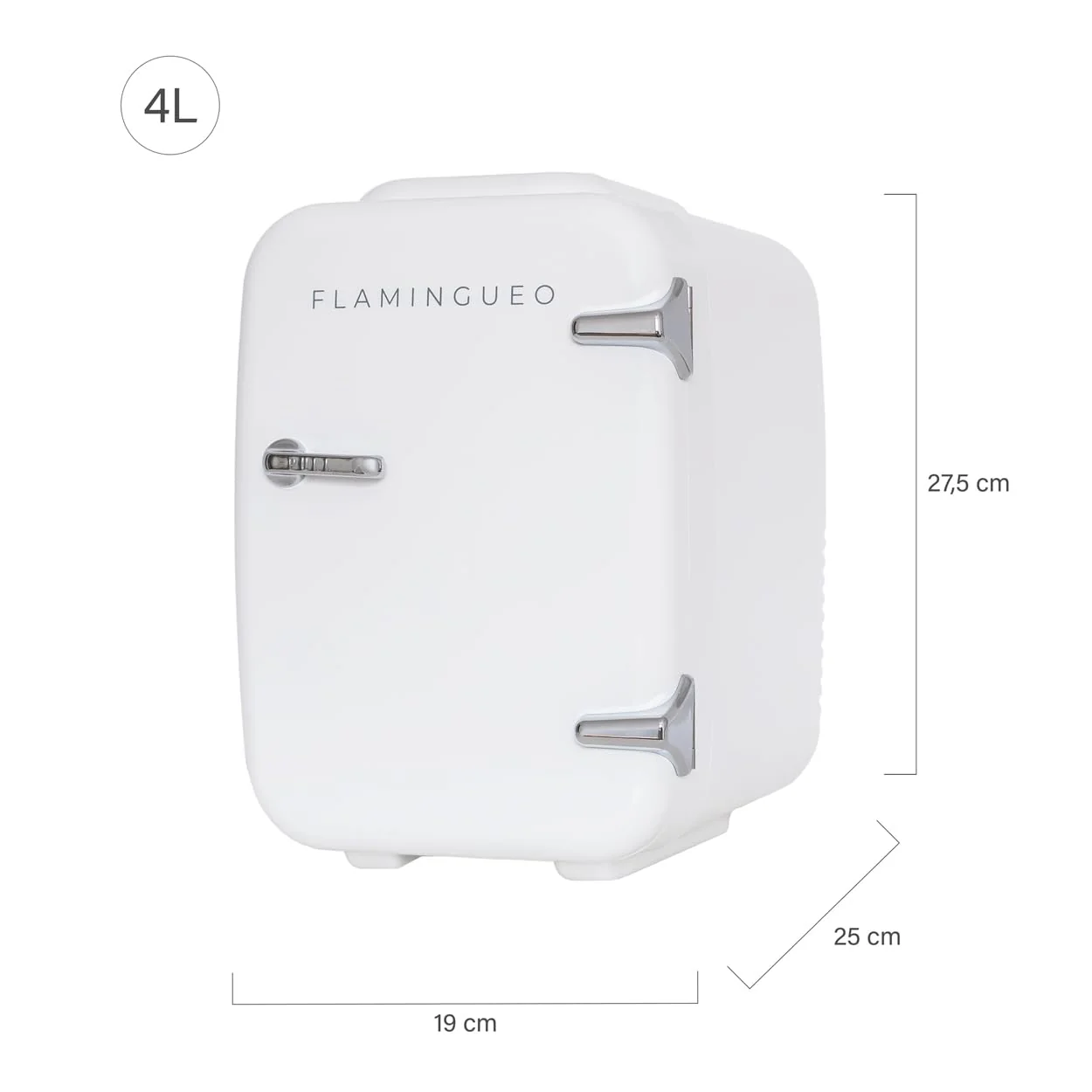 Flamingueo Mini Kühlschrank - Kühlschrank Klein 4L, 12V/220V, Mini Fridge, Skincare, Funktion Kühlen und Heizen, Tischkühlschrank, Kosmetik Kühlschrank - Image 13
