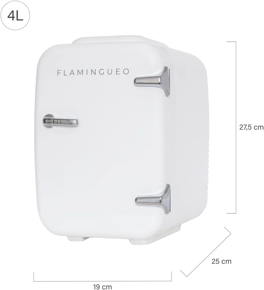 Flamingueo Mini Kühlschrank - Kühlschrank Klein 4L, 12V/220V, Mini Fridge, Skincare, Funktion Kühlen und Heizen, Tischkühlschrank, Kosmetik Kühlschrank - Image 18
