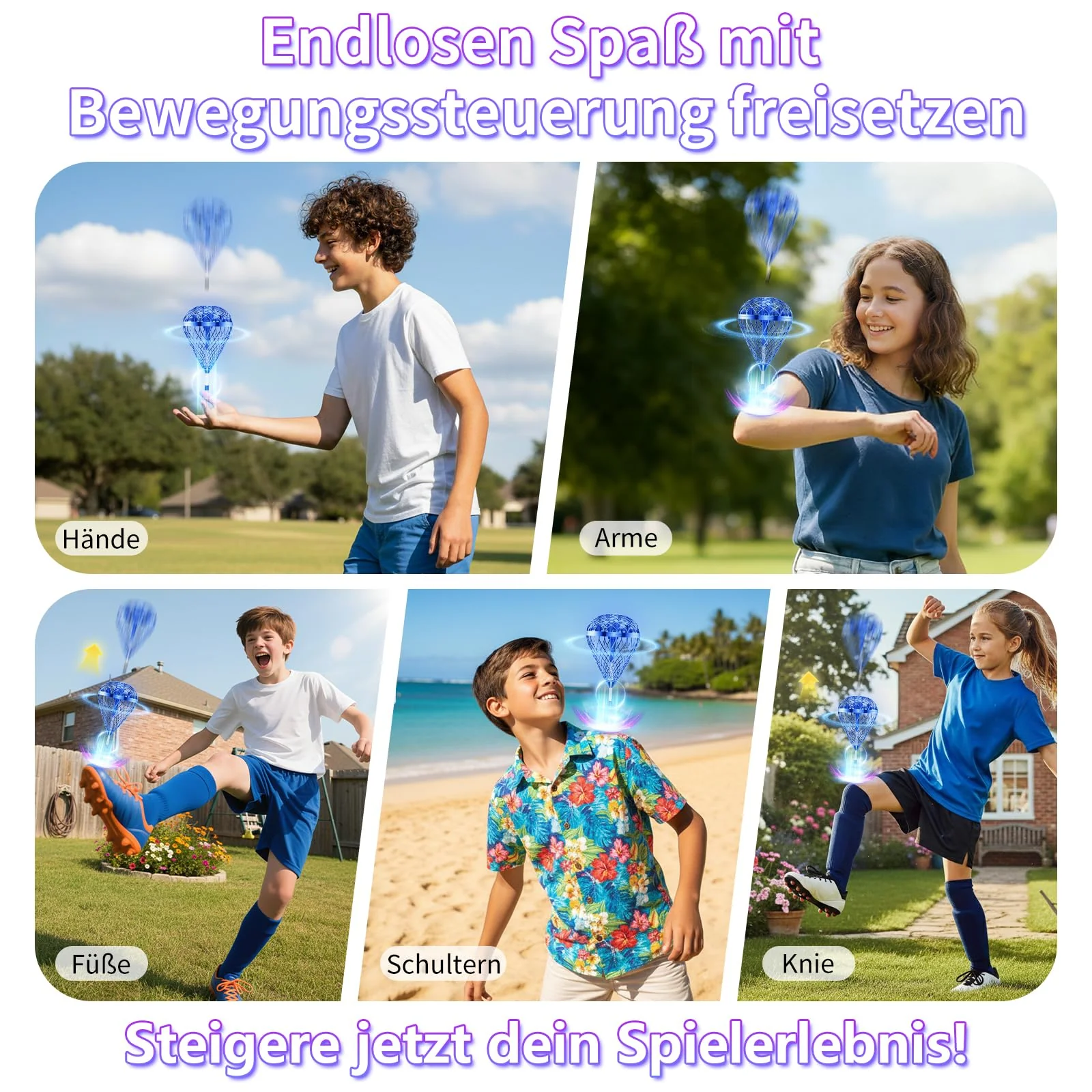 Fliegender Ball Lite Spielzeug, Mini Drohne KI-Bewegungssteuerung & 360°-Flip, Wiederaufladbare Drohne für Kinder & Erwachsene,Spinner-Ball geschenk für Jungen und Mädchen ab 6 7 8 Jahren - Image 7