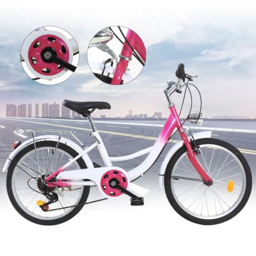 Fliuyr Kinderfahrrad 20 Zoll 6 Speichen,Ballett Fahrrad,Einstellbare Geschwindigkeit&Höhe,V-Brake Bremsen, Jugendrad mit Vordere,Hintere Schutzbleche und Vorderes Licht,Kinder Fahrrad für Mädchen - Image 3
