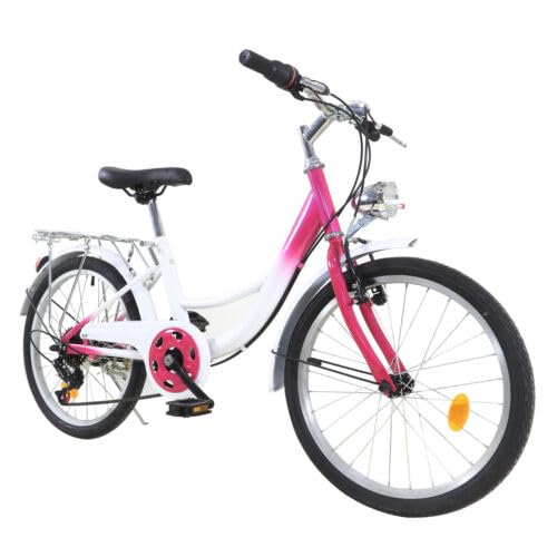 Fliuyr Kinderfahrrad 20 Zoll 6 Speichen,Ballett Fahrrad,Einstellbare Geschwindigkeit&Höhe,V-Brake Bremsen, Jugendrad mit Vordere,Hintere Schutzbleche und Vorderes Licht,Kinder Fahrrad für Mädchen - Image 5