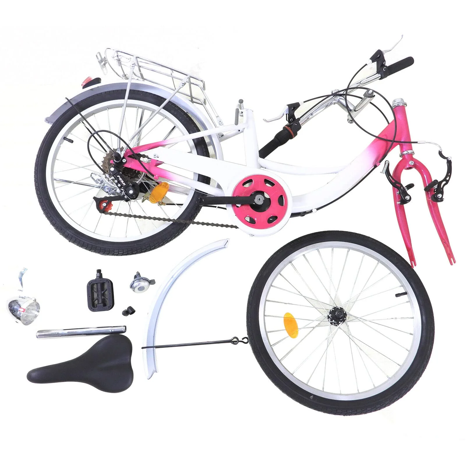 Fliuyr Kinderfahrrad 20 Zoll 6 Speichen,Ballett Fahrrad,Einstellbare Geschwindigkeit&Höhe,V-Brake Bremsen, Jugendrad mit Vordere,Hintere Schutzbleche und Vorderes Licht,Kinder Fahrrad für Mädchen - Image 8