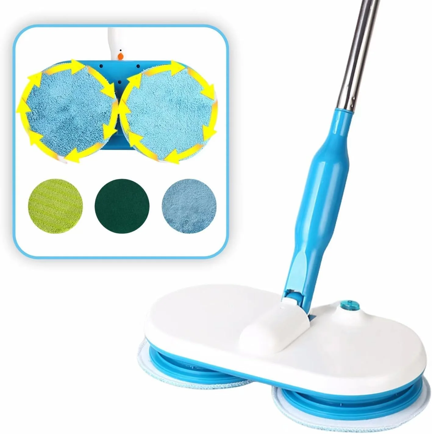 Floating Mop elektrischer Bodenwischer,Elektrischer Wischmopp zum leichten Bodenwischen, Schrubben und Polieren,Akku Wischer mit 6 extrafeinen Mikrofaserpads für Holzböden, Fliesen und Glas - Image 7