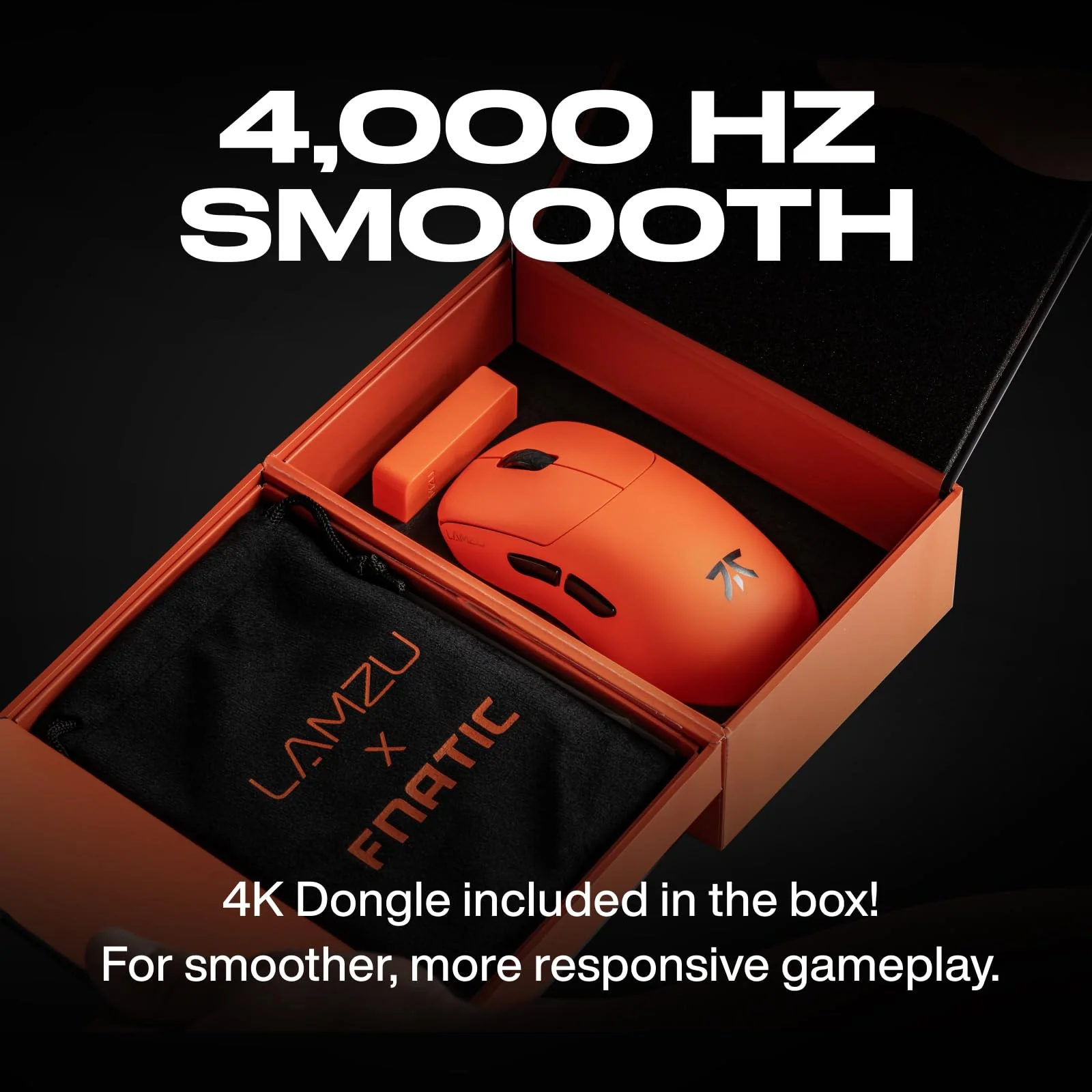 Fnatic x Lamzu Thorn Wireless Pro Gaming-Maus 4K Special Edition, Pixart 3395 Sensor, Episch Leichte 52g, 80h Akkulaufzeit, Optische Schalter, Windows- und Mac-Kompatibel - Image 6