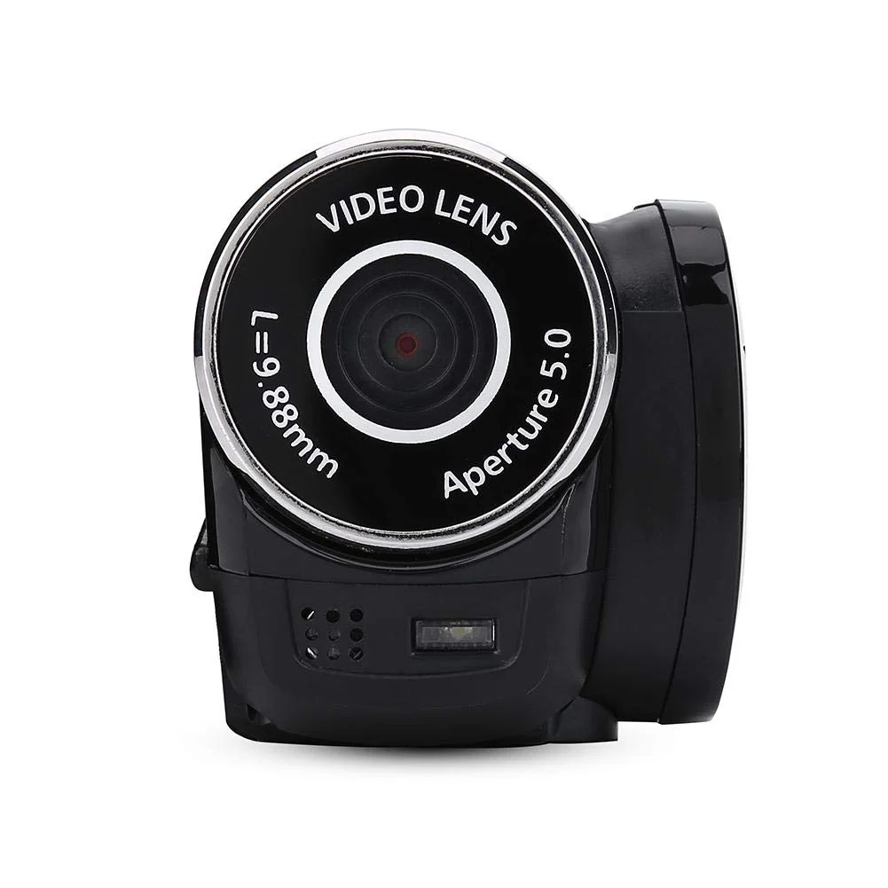 Focket Digitaler Camcorder, HD-Camcorder, Full-HD-Rotation, 270 °, 1080p, 16 x, tragbare DV-Videokamera mit Display von 6,9 cm (2,7 Zoll), für Camping zu Hause (EU-Stecker, schwarz) - Image 2