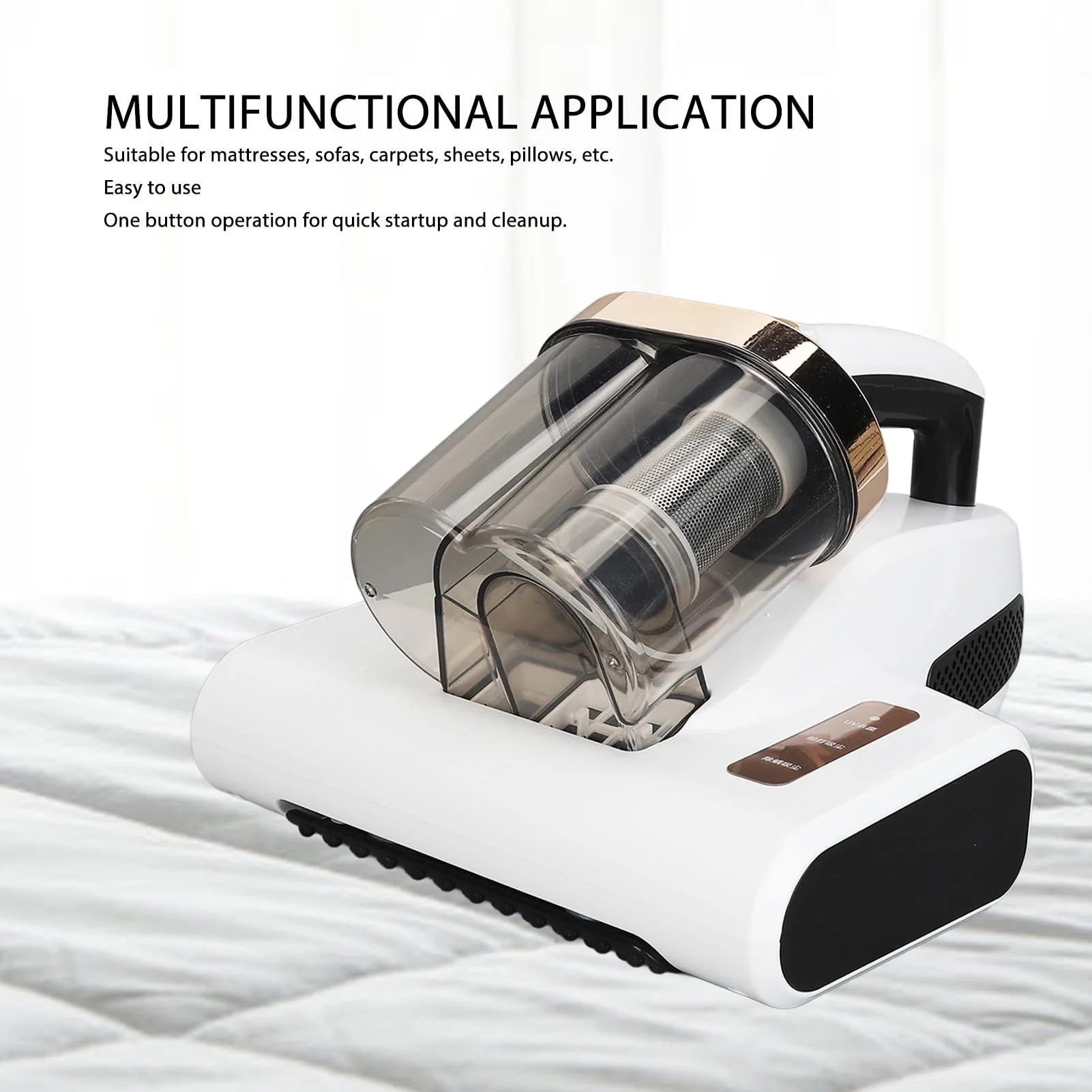 Fockety Leistungsstarker Saugbett-Staubsauger, Kabelloses Design, 2000-mAh-Akku, Staubentfernung für Matratzen, Sofas, Teppiche, mit Langen Arbeitszeiten, Geeignet für Bettwäsche, Kissen - Image 3