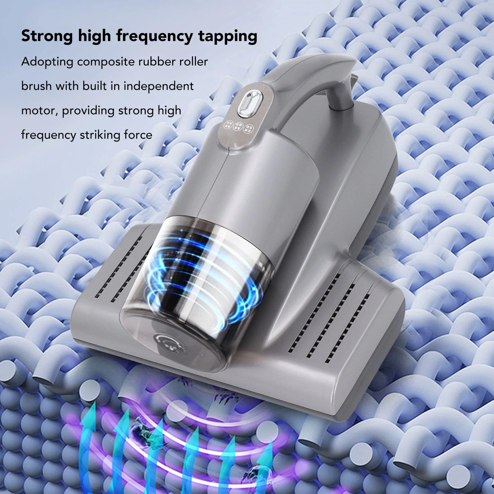 Fockety Matratzen-Staubsauger, 15 KPa Saugleistung, 57.000 U/min, Kabelloser Hand-Bettstaubsauger mit UV-C-Licht und Ultraschall, Starke Saugkraft, UV-Bett-Staubsauger, Handstaubsauger - Image 4