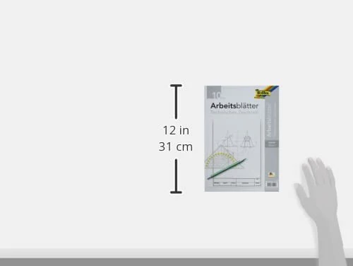 folia 8204/10 - Zeichenpapier, Block mit Arbeitsblättern für technisches Zeichnen, DIN A4, 10 Blatt, 120 g/qm, weiß, mit Vordruck - Image 2