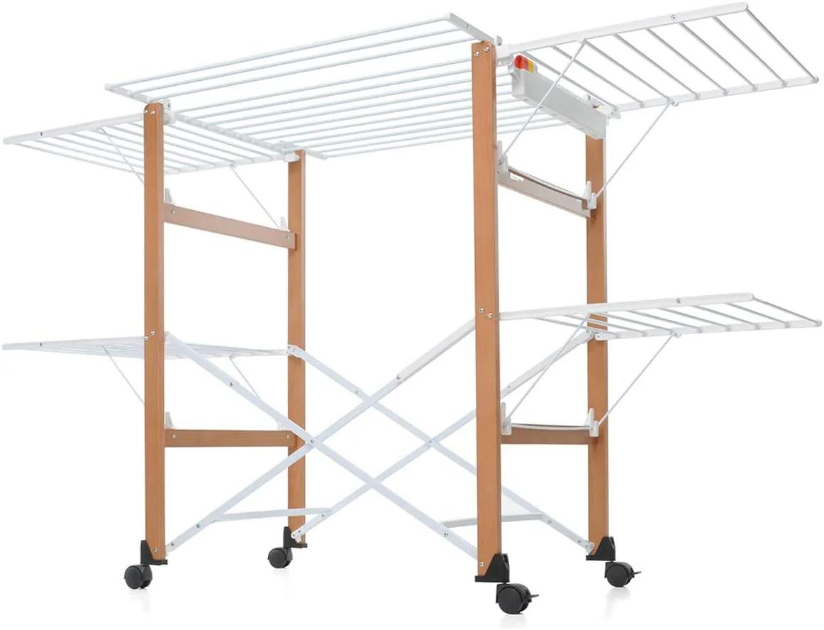 Foppapedretti Gulliver Faltwäscheständer, 105 x 80 x 174 cm, Holz, Walnuss - Image 2