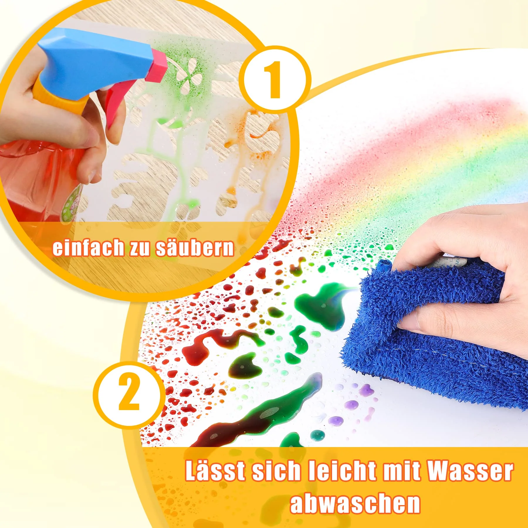 Forever Speed Elektrischer Farbsprühstift, airbrush set kinder mit 12 Filzstiften & 7 Schablonen, Airbrush Fun Farben sprühen für Kinder, Ungiftig Rosa - Image 3