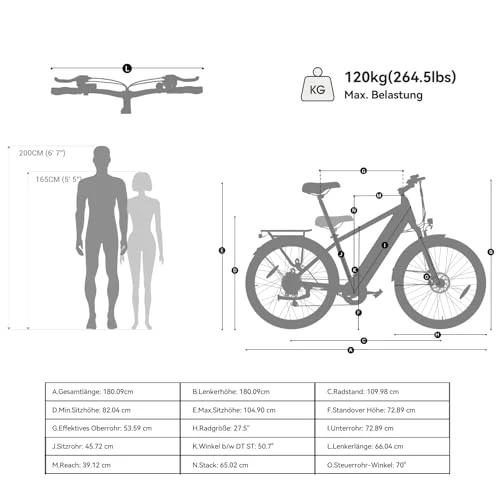 Foride Roamer 1 27,5" E-Bike für Erwachsene, 7 Gang Elektrofahrrad mit Austauschbarem 36V 13Ah Akku, 250W Motor, 25 km/h und 100km Reichweite E-Bike Damen Herren für Städtische Pendler - Image 3