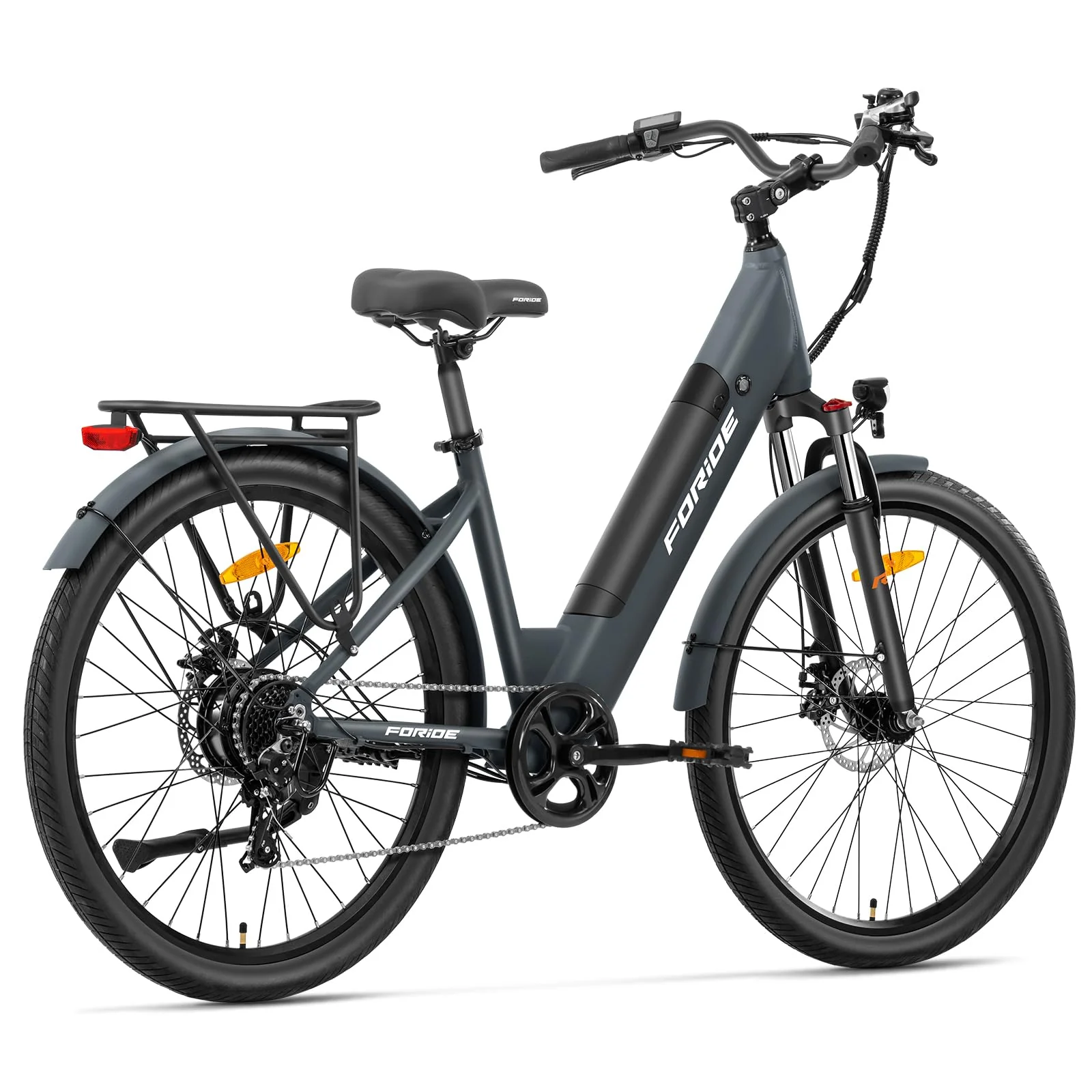 Foride Roamer 1 ST 27,5" E-Bike für Erwachsene, 7 Gang Elektrofahrrad mit Austauschbarem 36V 13Ah Akku, 250W Motor, 25 km/h und 100km Reichweite E-Bike Damen Herren für Städtische Pendler (Grau) - Image 3