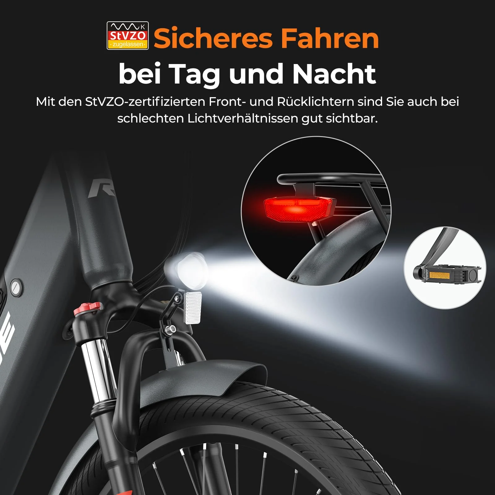 Foride Roamer 1 ST 27,5" E-Bike für Erwachsene, 7 Gang Elektrofahrrad mit Austauschbarem 36V 13Ah Akku, 250W Motor, 25 km/h und 100km Reichweite E-Bike Damen Herren für Städtische Pendler (Grau) - Image 5