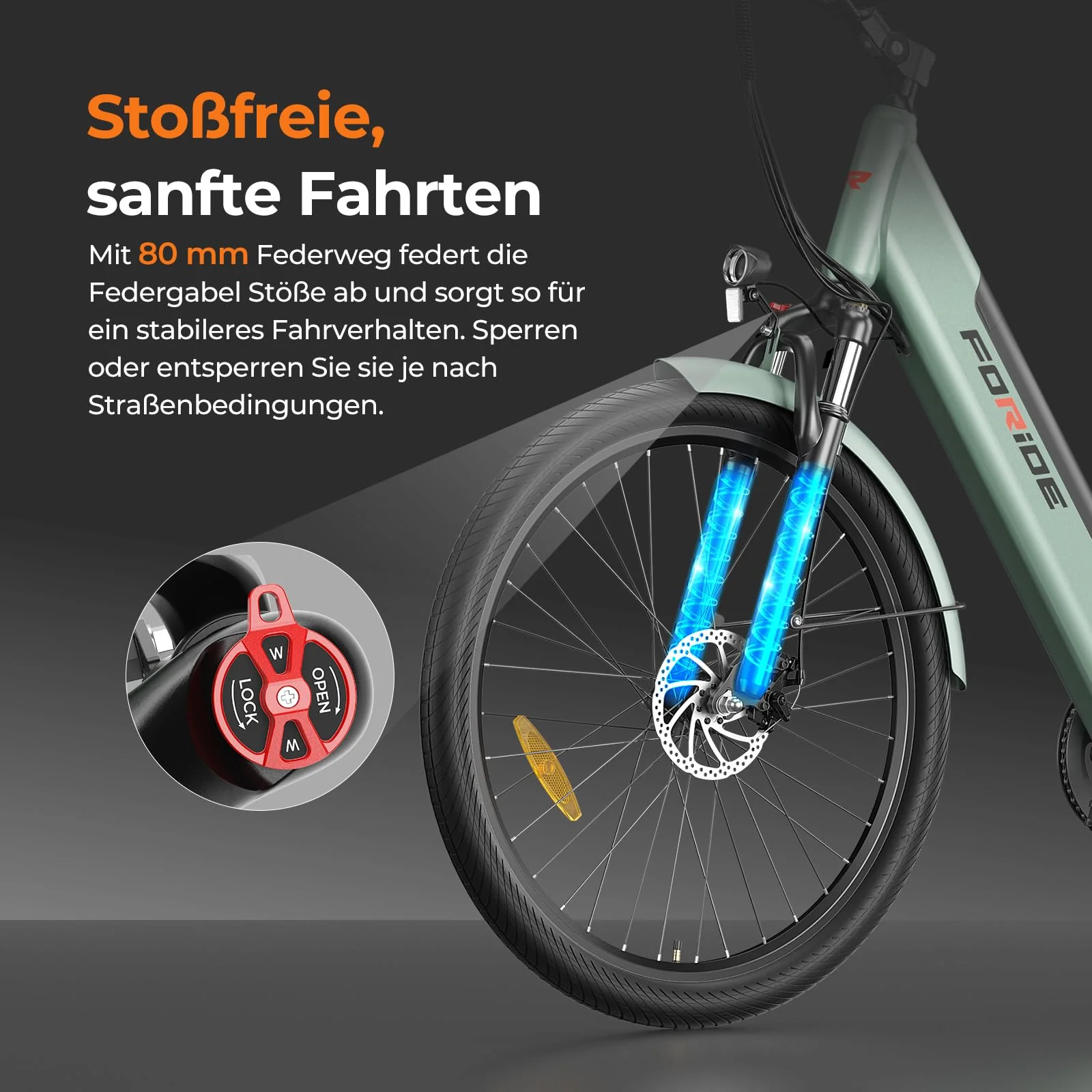 Foride Roamer 1 ST 27,5" E-Bike für Erwachsene, 7 Gang Elektrofahrrad mit Austauschbarem 36V 13Ah Akku, 250W Motor, 25 km/h und 100km Reichweite E-Bike Damen Herren für Städtische Pendler (Grau) - Image 6