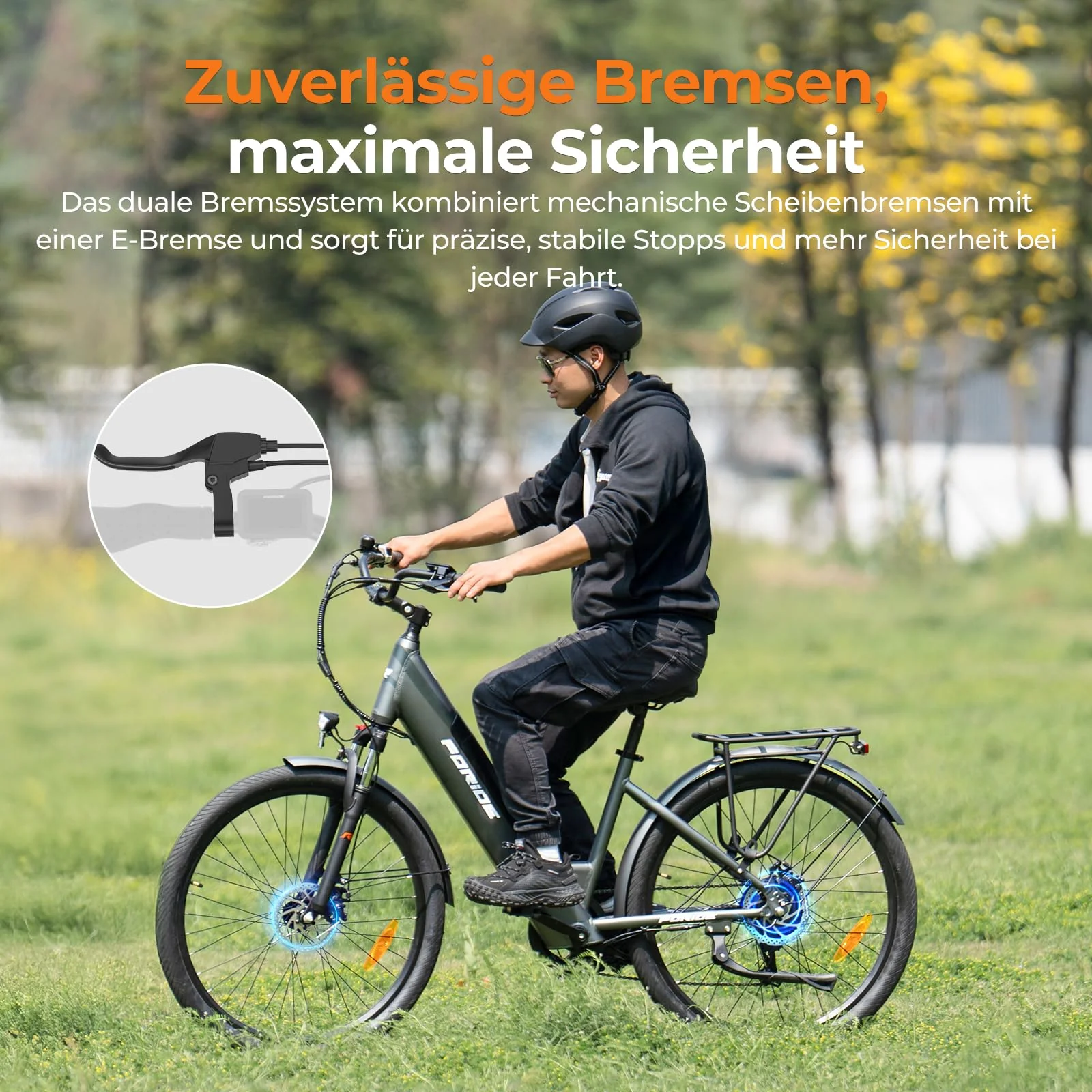 Foride Roamer 1 ST 27,5" E-Bike für Erwachsene, 7 Gang Elektrofahrrad mit Austauschbarem 36V 13Ah Akku, 250W Motor, 25 km/h und 100km Reichweite E-Bike Damen Herren für Städtische Pendler (Grau) - Image 7