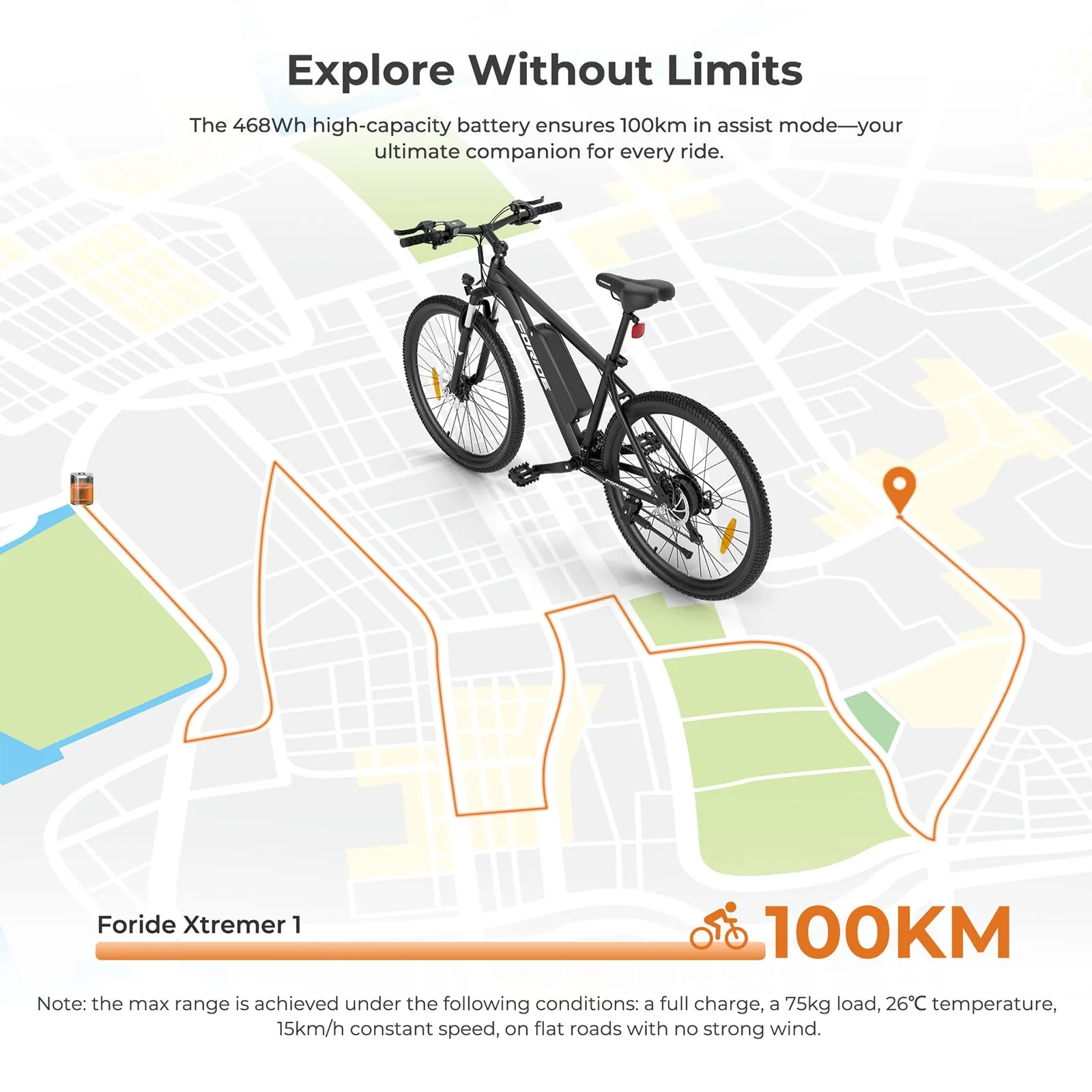 Foride Xtremer 1 29'' E-Bike für Erwachsene，21 Gang Elektrofahrrad mit Austauschbarem 36V 13Ah Akku, und 100km Reichweite E Bike Herren Damen für Städtische Pendler und Fahrten im Freien (Zoll, 29) - Image 8