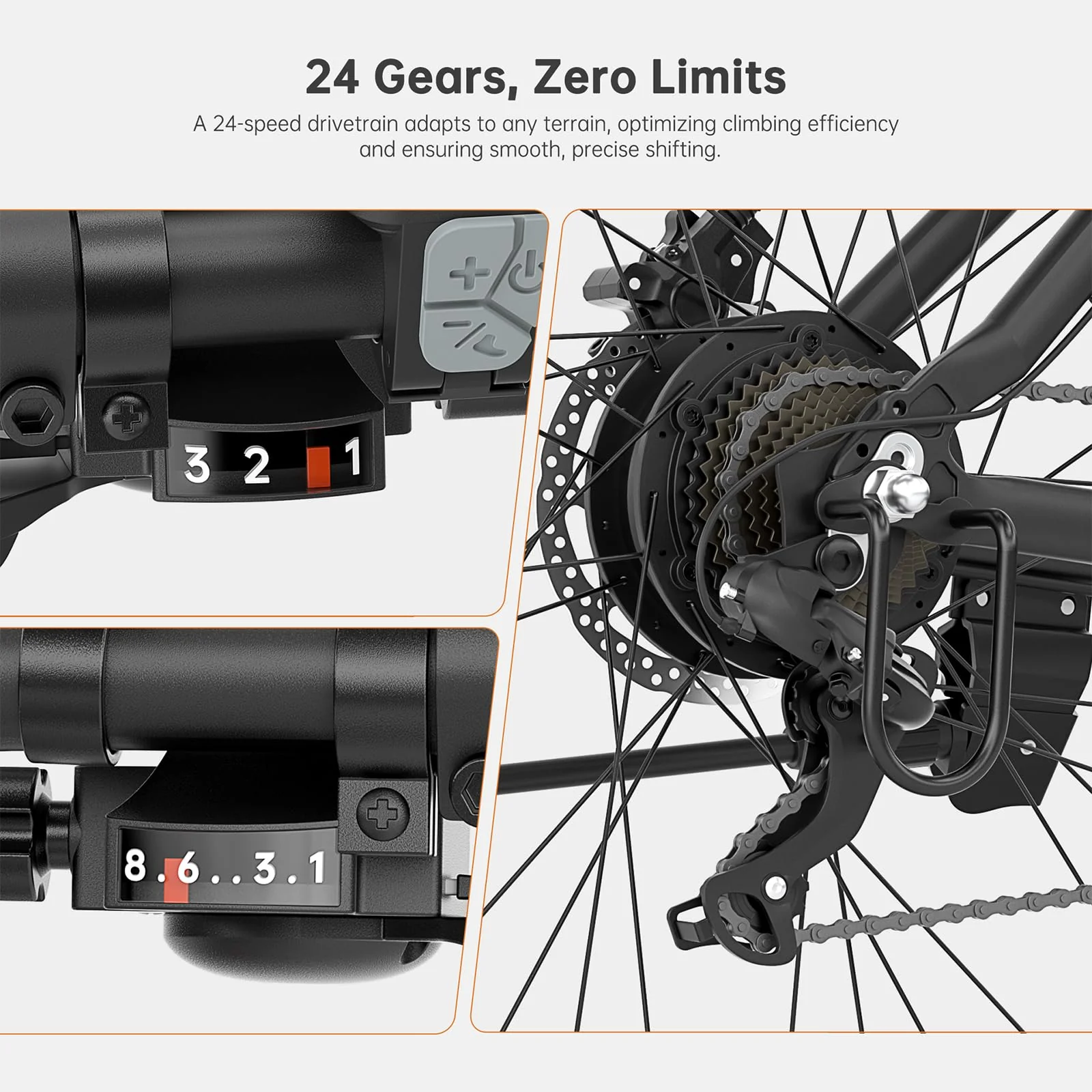Foride Xtremer 2 27.5''/29'' E-Bike für Erwachsene, 24 Gang Elektrofahrrad mit 561.6Wh Akku, Hydraulische Scheibenbremse,120km Reichweite E Bike Herren Damen für Fahrten im Freien (Zoll, 27.5) - Image 5
