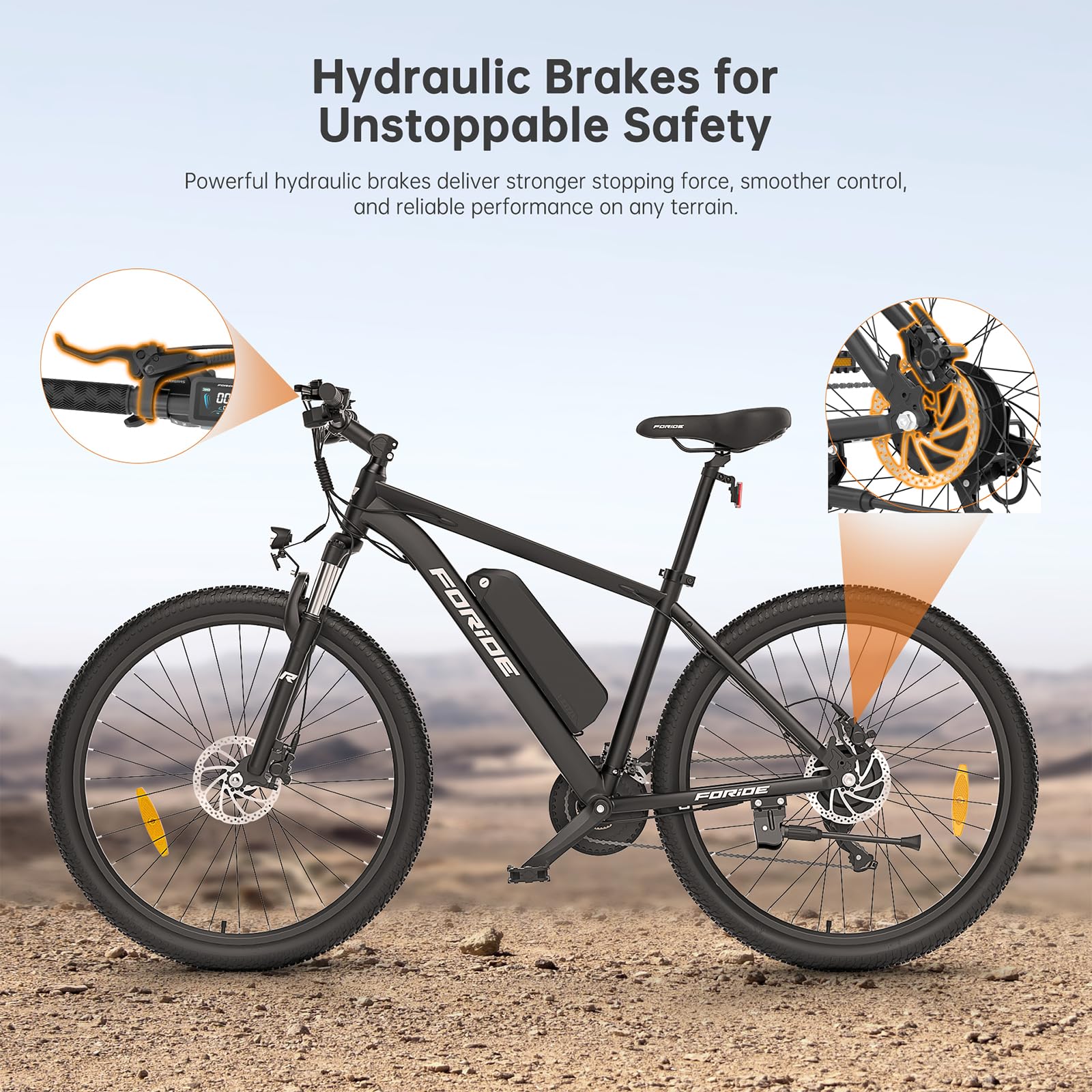 Foride Xtremer 2 27.5''/29'' E-Bike für Erwachsene, 24 Gang Elektrofahrrad mit 561.6Wh Akku, Hydraulische Scheibenbremse,120km Reichweite E Bike Herren Damen für Fahrten im Freien (Zoll, 27.5) - Image 8