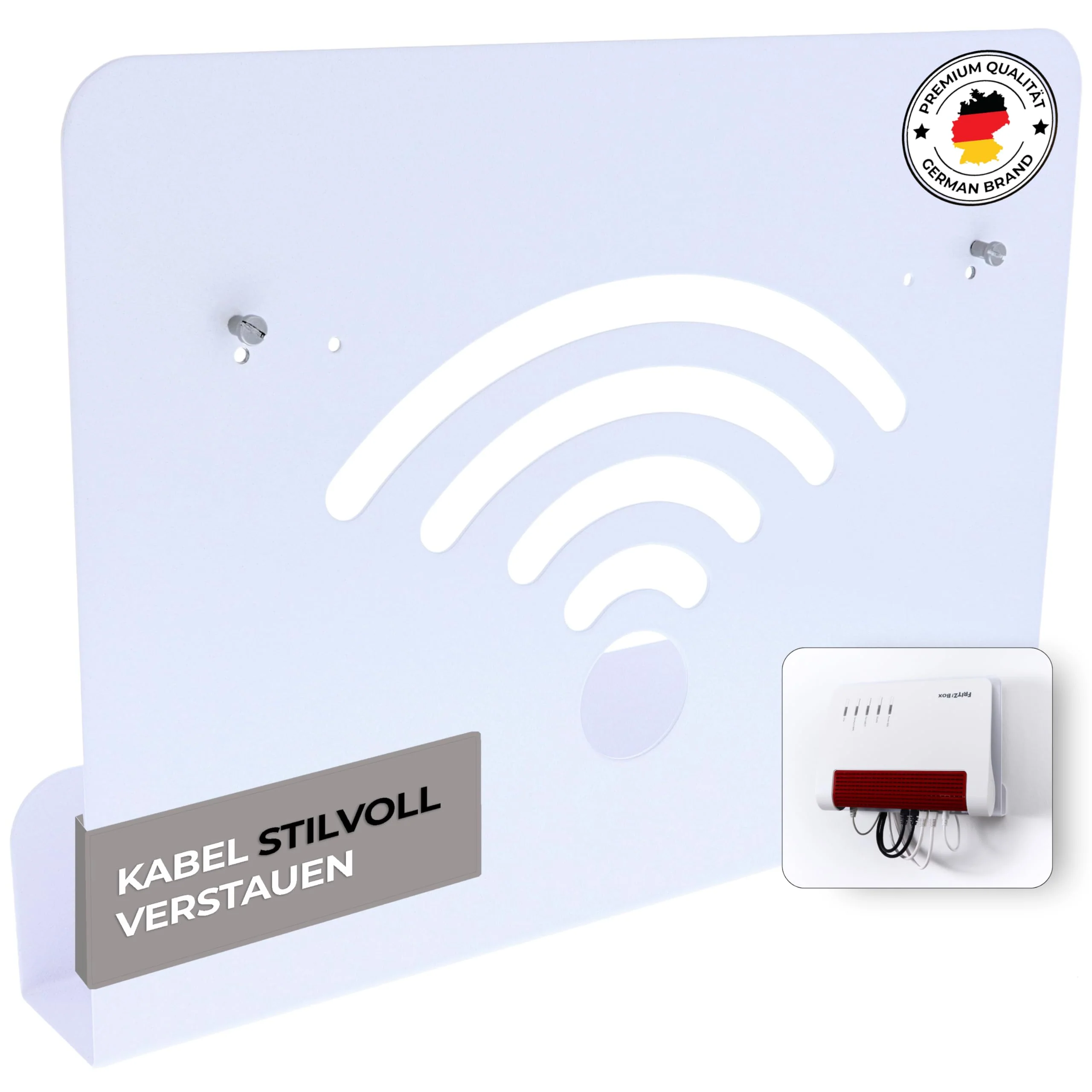 foto-kontor Wandhalterung kompatibel mit AVM FRITZBox Modem Router mit Kabelmanagement 7690 7590 7590 AX 6660 Cable 7530 5530 8850 6850 6660 6890 7490 weiß - Image 3