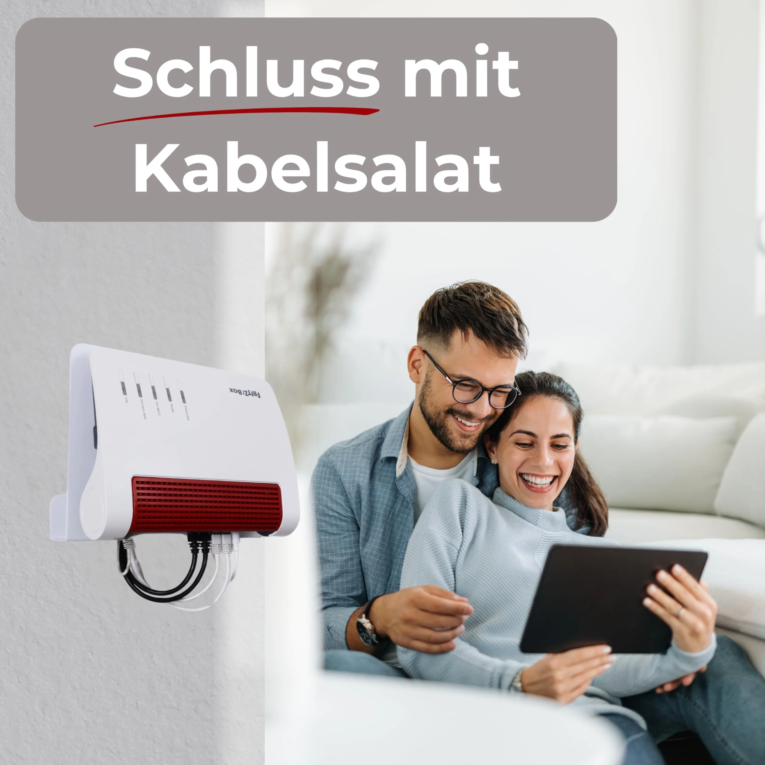 foto-kontor Wandhalterung kompatibel mit AVM FRITZBox Modem Router mit Kabelmanagement 7690 7590 7590 AX 6660 Cable 7530 5530 8850 6850 6660 6890 7490 weiß - Image 7