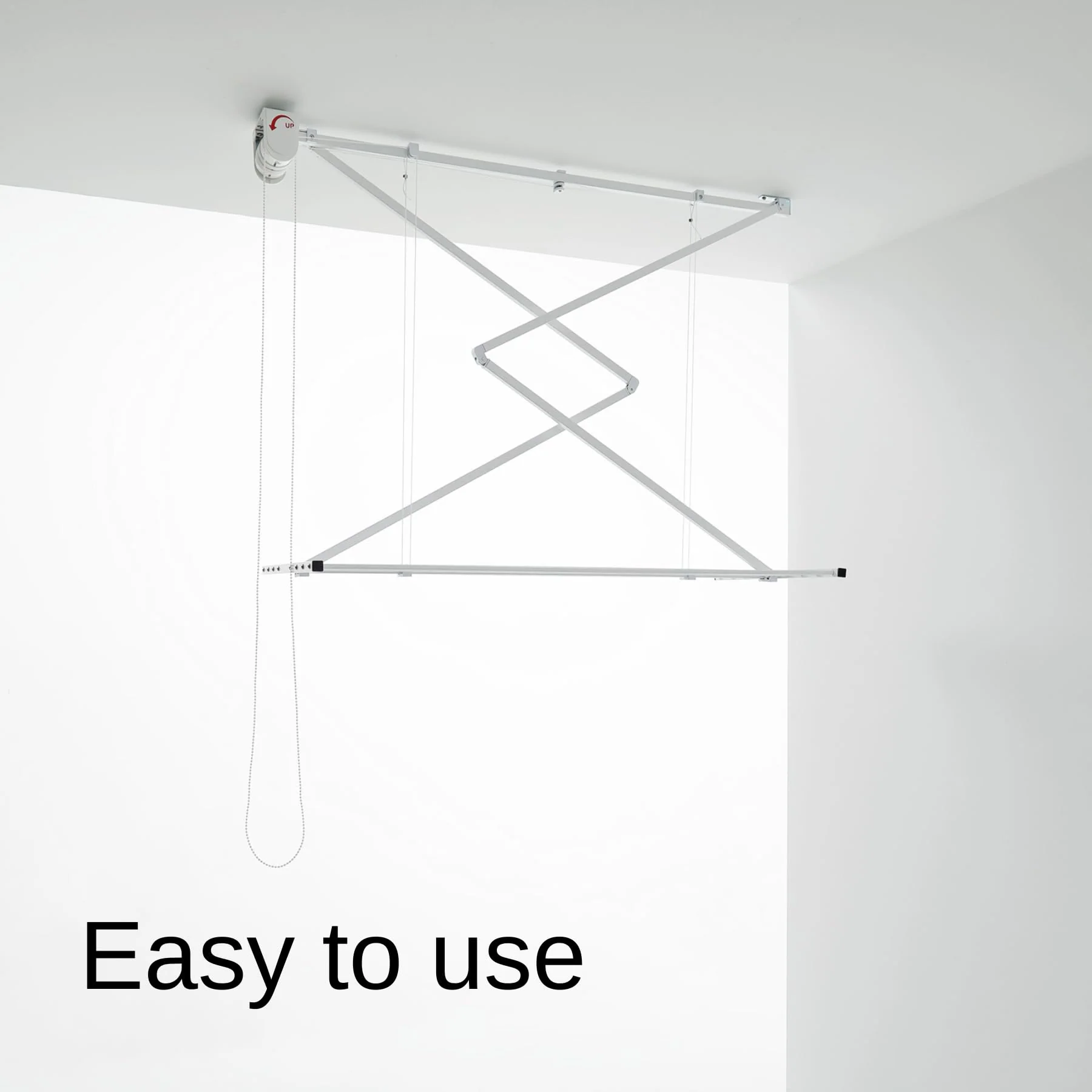 Foxydry Mini Deckenständer, vertikaler Wäscheständer, zusammenklappbar in Aluminium und Stahl 152x54x25 cm - Image 5