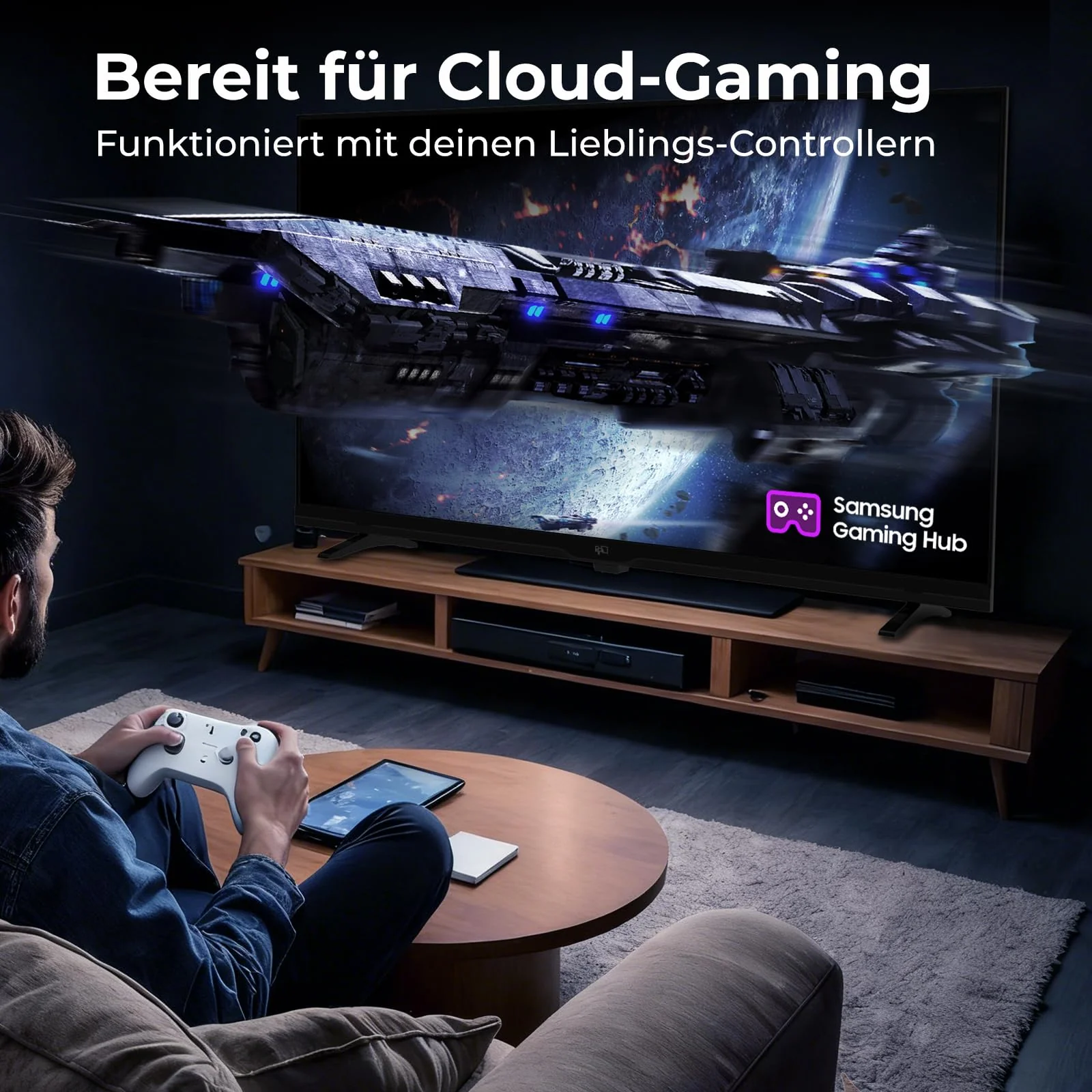 FPD Smart TV 32 Zoll, Fernseher mit Tizen OS, Kompatibel mit Samsung TV Plus, HDR 10, Miracast, HD 720P, Dolby Audio, SmartThings, Gaming Hub, Sprachsteuerung, Flachbildschirmfernseher - Image 5