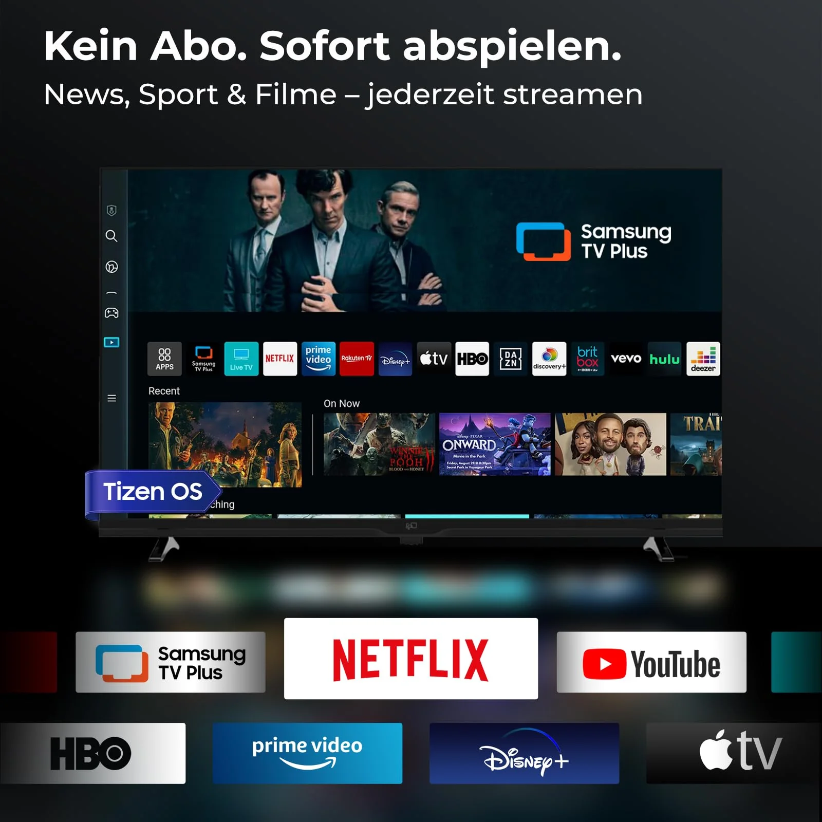 FPD Smart TV 32 Zoll, Fernseher mit Tizen OS, Kompatibel mit Samsung TV Plus, HDR 10, Miracast, HD 720P, Dolby Audio, SmartThings, Gaming Hub, Sprachsteuerung, Flachbildschirmfernseher - Image 7