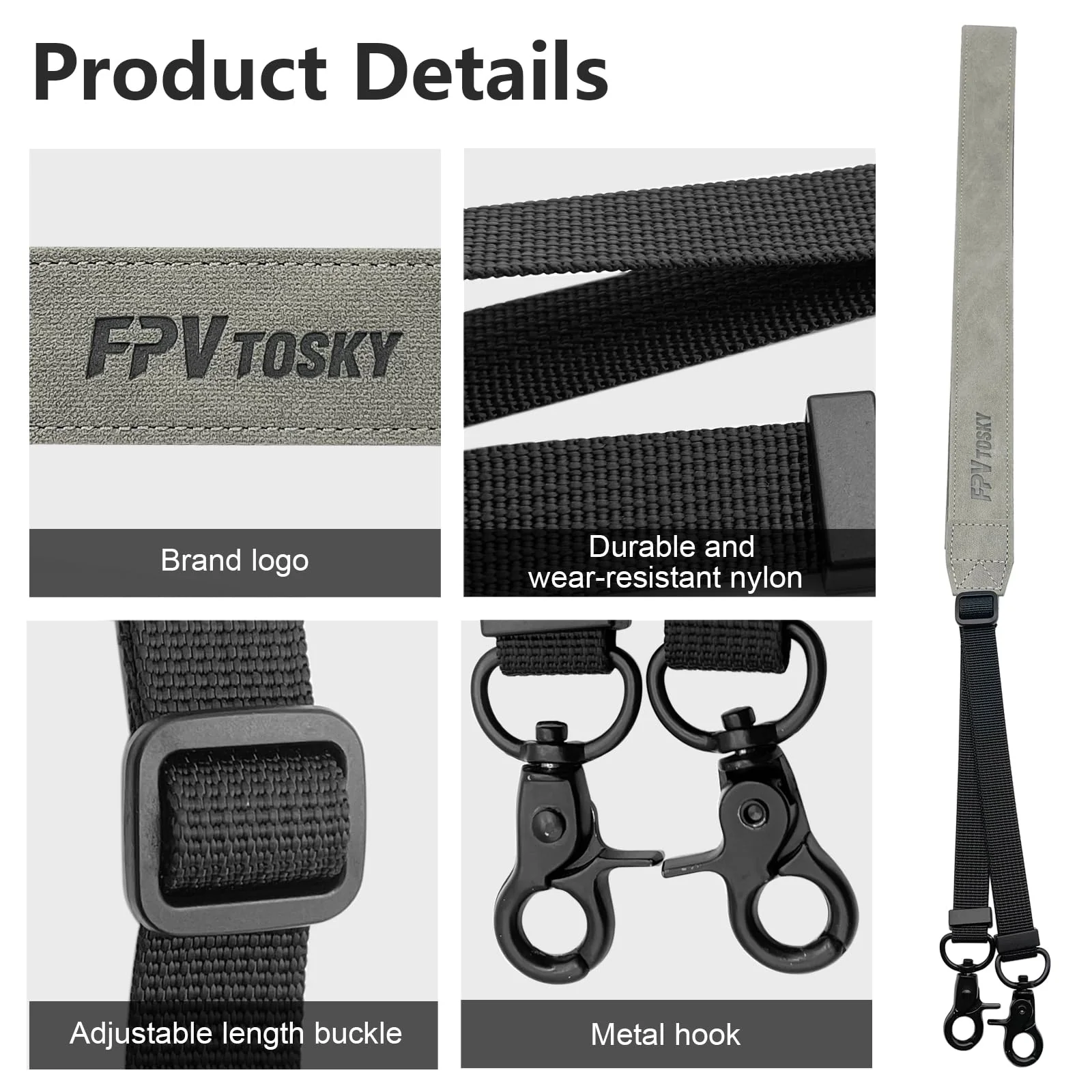 FPVtosky Gurt für DJI RC 2/RC Controller, Mini 5 pro /4 pro Umhängeband + 2 Steuerknüppel, Fernbedienung Tragegurt Kompatibel mit Mini 5/4 Pro/Mini 3 Pro Remote Controller Zubehör - Image 5