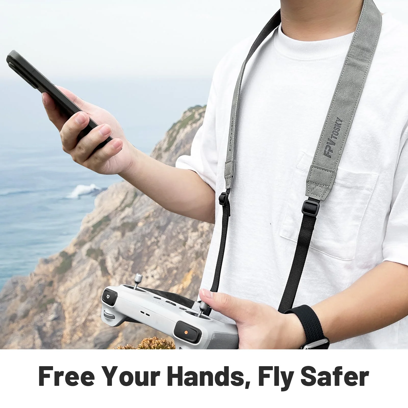 FPVtosky Gurt für DJI RC 2/RC Controller, Mini 5 pro /4 pro Umhängeband + 2 Steuerknüppel, Fernbedienung Tragegurt Kompatibel mit Mini 5/4 Pro/Mini 3 Pro Remote Controller Zubehör - Image 7