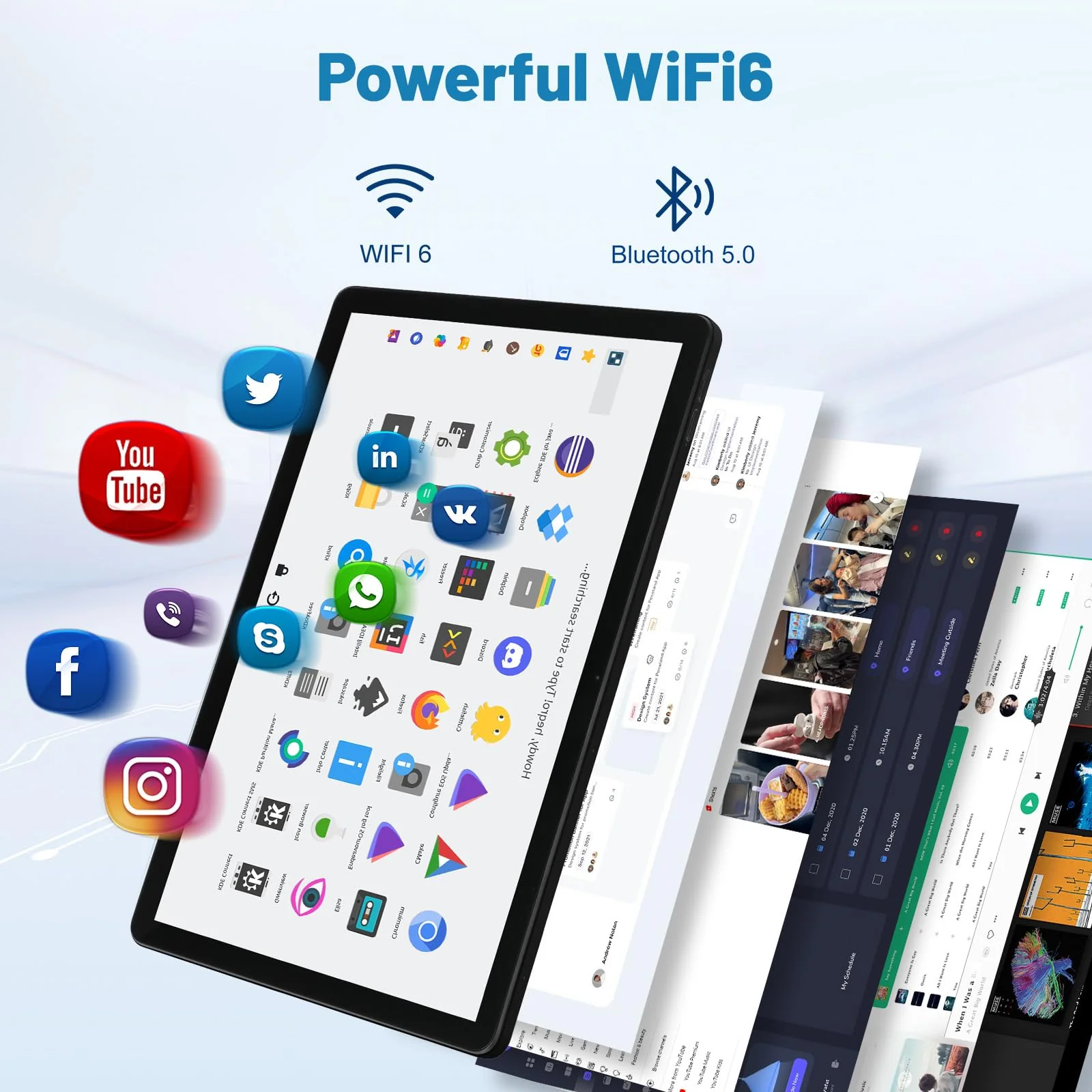 Freeski Tablet 11 Zoll (2025), Android 14 Tablet PC Octa-Core, 5G WiFi, Bluetooth 5.0, 10GB RAM 128GB ROM 1TB TF, 1280x800 IPS, 6800mAh, 5MP+8MP, Widevine L1 (Schwarz, 11 inch) - Image 6