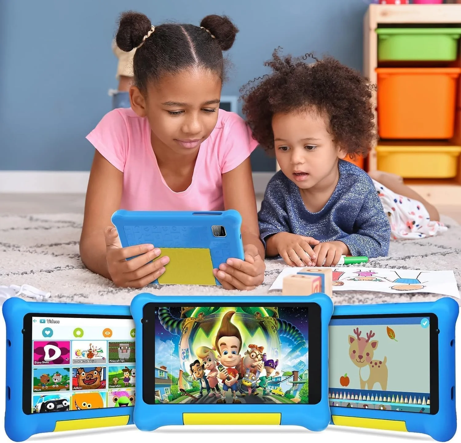 Freeski Tablet für Kinder, 7 Zoll Tablets für Kinder, Android 13 Tablet, 5GB+32GB, IPS HD, WiFi, Bluetooth, Dual Camera, Child Safety, Schutzhülle (Blau) - Image 3
