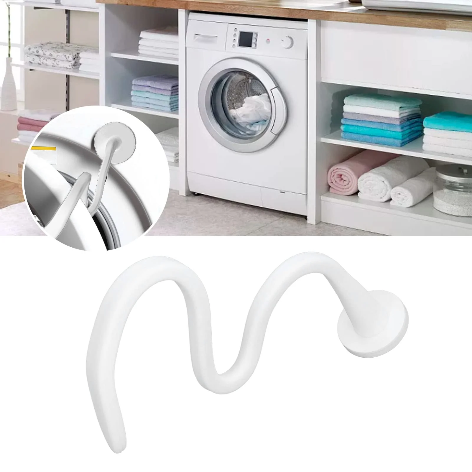 Frontlader-Waschmaschinen-Türstütze, Flexibler Magnetischer Waschmaschinen-Türhalter, Hält die Waschmaschinentür Offen, Verhindert Schimmel, Hält die Waschmaschine Trocken, Verhindert(Weiß) - Image 3