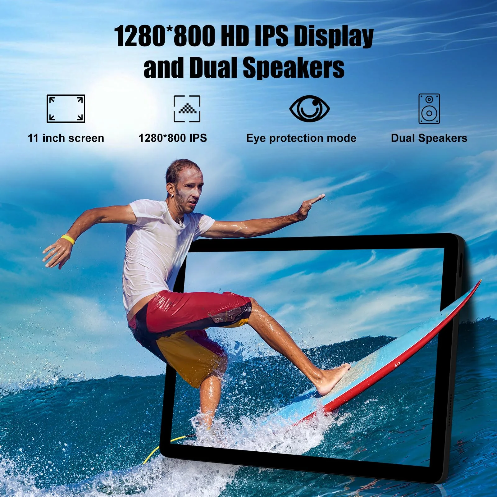 Fullant Tablet 11 Zoll, Android 14 Tablet with Octa Core 2.0GHz Prozessor, 10GB RAM 128GB ROM 1TB TF, 5G+2.4G WiFi 6, 8+5MP Dual Kamera, 6800mAh Akku, Bluetooth 5.0 (Schwarz) - Image 5