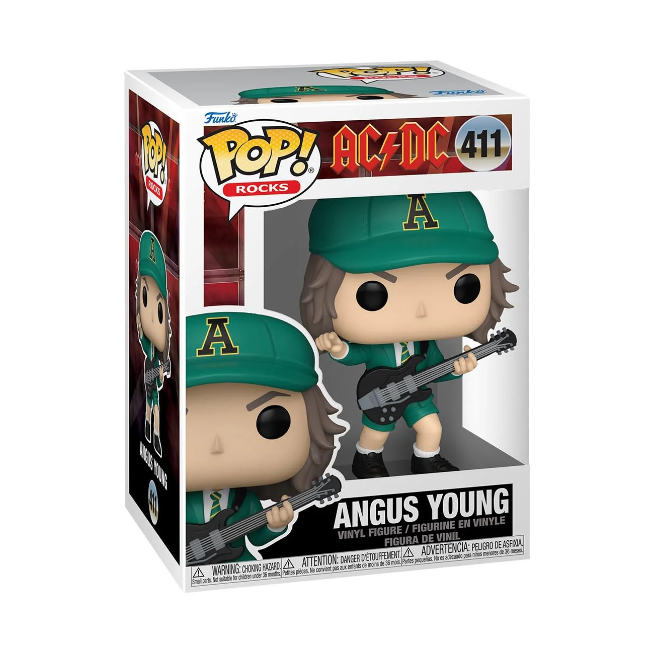Funko Pop! Rocks: AC/DC - Angus Young - (Green) - Vinyl-Sammelfigur - Geschenkidee - Offizielle Handelswaren - Spielzeug Für Kinder und Erwachsene - Music Fans - Modellfigur Für Sammler und Display