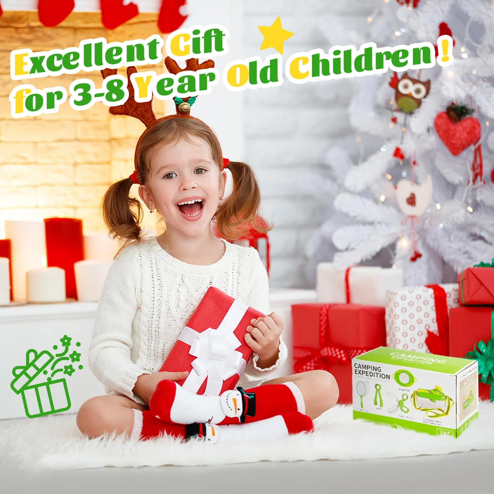 Funsland Forscherset für Kinder ab 4, Entdecker Set mit Insekten Beobachtungsbox, Lupenglas Kinder, Insektenfänger, 12 Gefälschte Insekten, Schmetterlingsnetz, Geschenke für Junge und Mädchen, Grün - Image 3