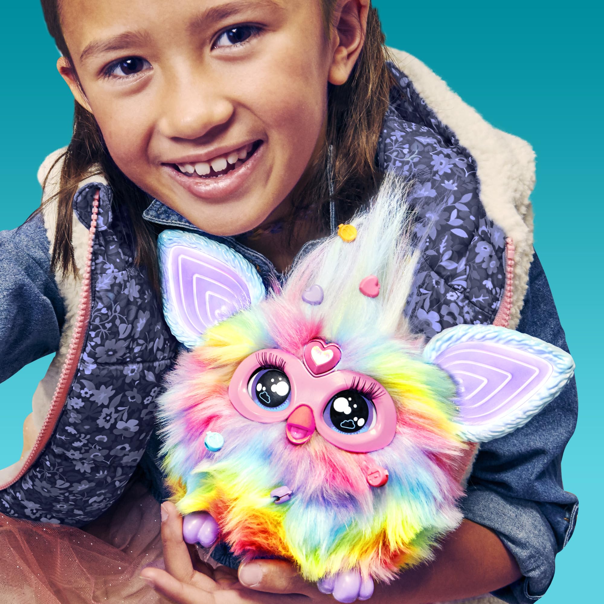 Furby Tie Dye Interaktives Plüschtier – Spricht Deutsch & Furbisch, reagiert auf Stimme, tanzt & leuchtet – 5 Spielmodi, 600+ Reaktionen, Zubehör – Elektronisches Spielzeug für Kinder ab 6 Jahren - Image 4