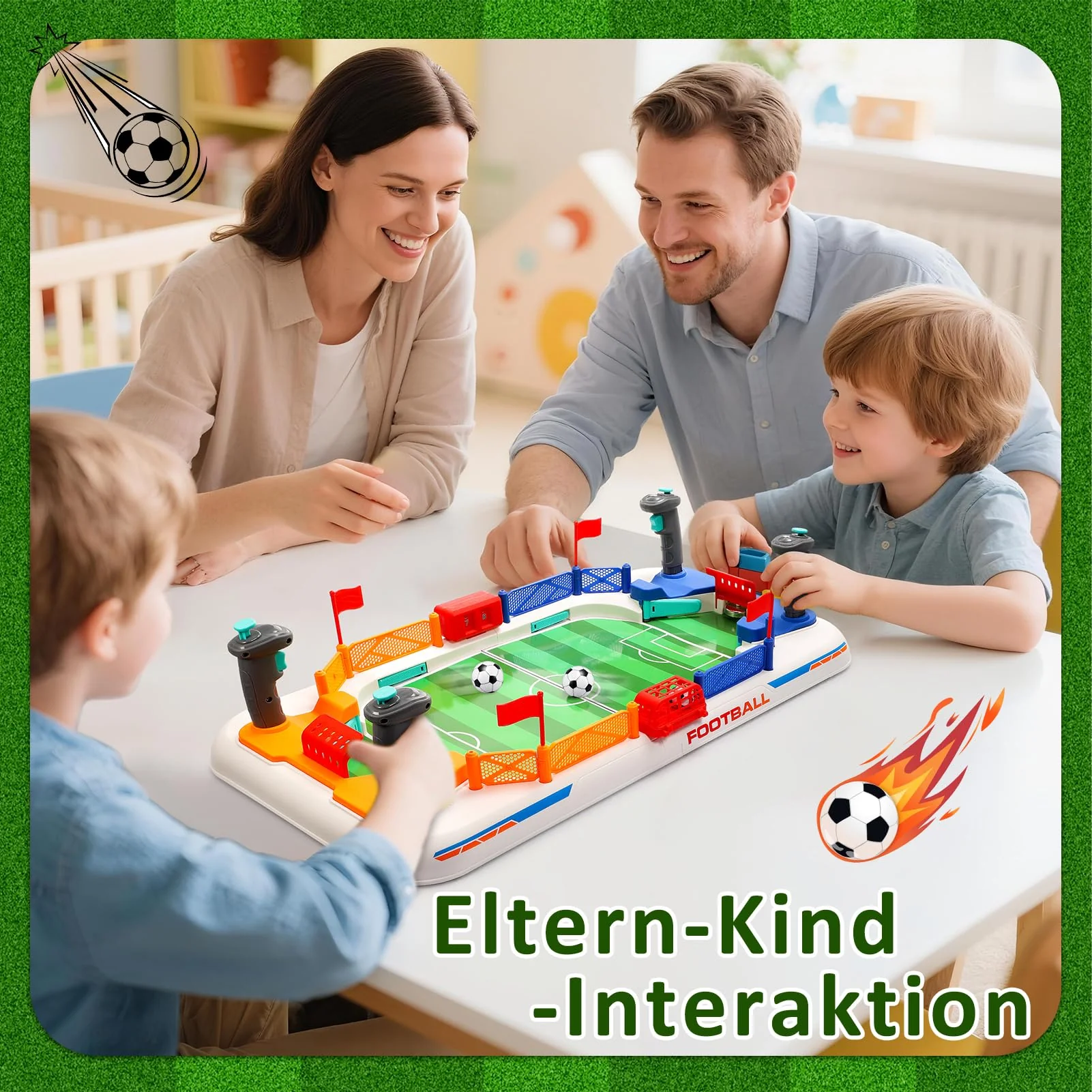 Fussball Geschenke Jungen,Tischkicker Kinder Geschenk Junge 5 6 7 8 9+ Jahre Spielzeug Tischfussball Kinder Airhockey Tisch Kinder Spielzeug Flipperautomat Kicker Flipper Spiel Brettspiele Fußball - Image 4
