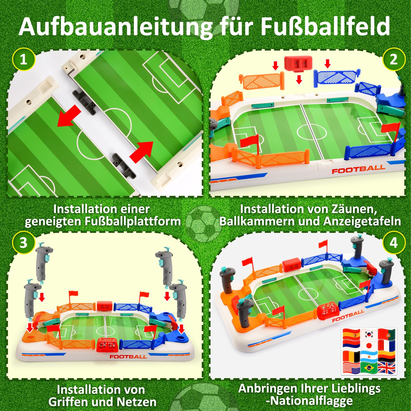 Fussball Geschenke Jungen,Tischkicker Kinder Geschenk Junge 5 6 7 8 9+ Jahre Spielzeug Tischfussball Kinder Airhockey Tisch Kinder Spielzeug Flipperautomat Kicker Flipper Spiel Brettspiele Fußball - Image 5