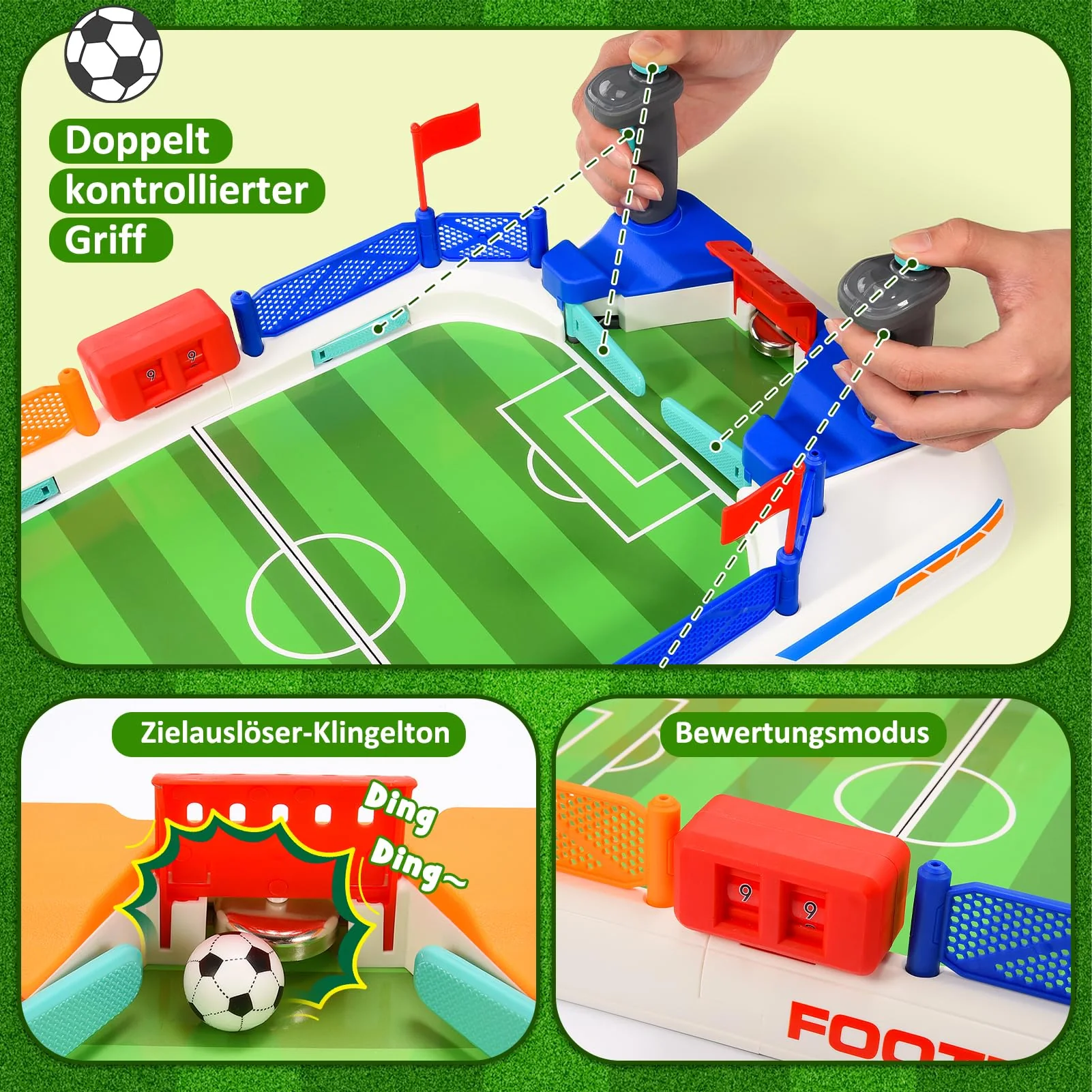 Fussball Geschenke Jungen,Tischkicker Kinder Geschenk Junge 5 6 7 8 9+ Jahre Spielzeug Tischfussball Kinder Airhockey Tisch Kinder Spielzeug Flipperautomat Kicker Flipper Spiel Brettspiele Fußball - Image 7