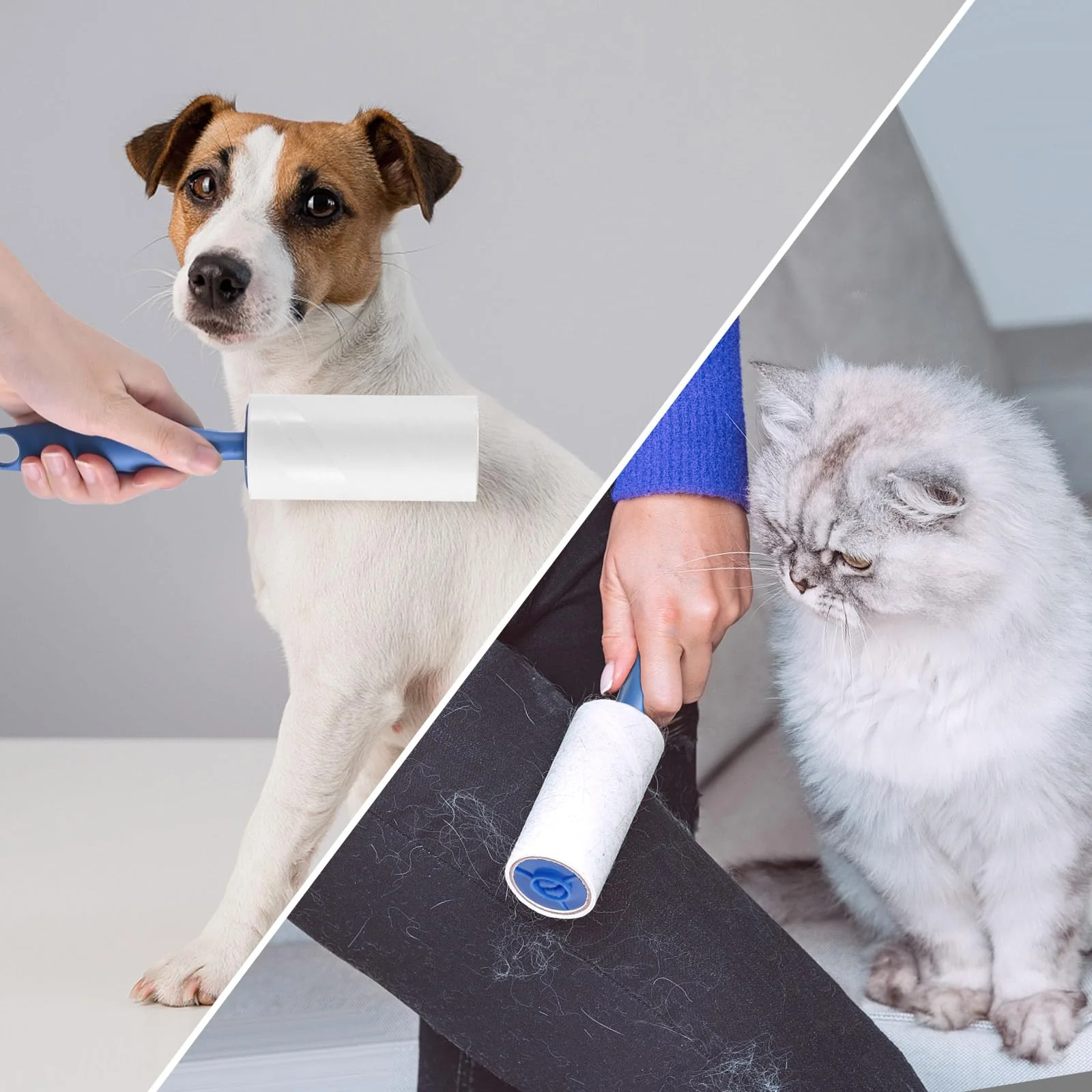 Fusselrolle, Extra klebrige Lint Roller zur Entfernung von Fusseln und Tierhaaren von Kleidung, Haaren, Katzenhaaren, Hundehaaren - 60 Blatt/Rollen (12 Rollen mit 2 Abroller) - Image 3