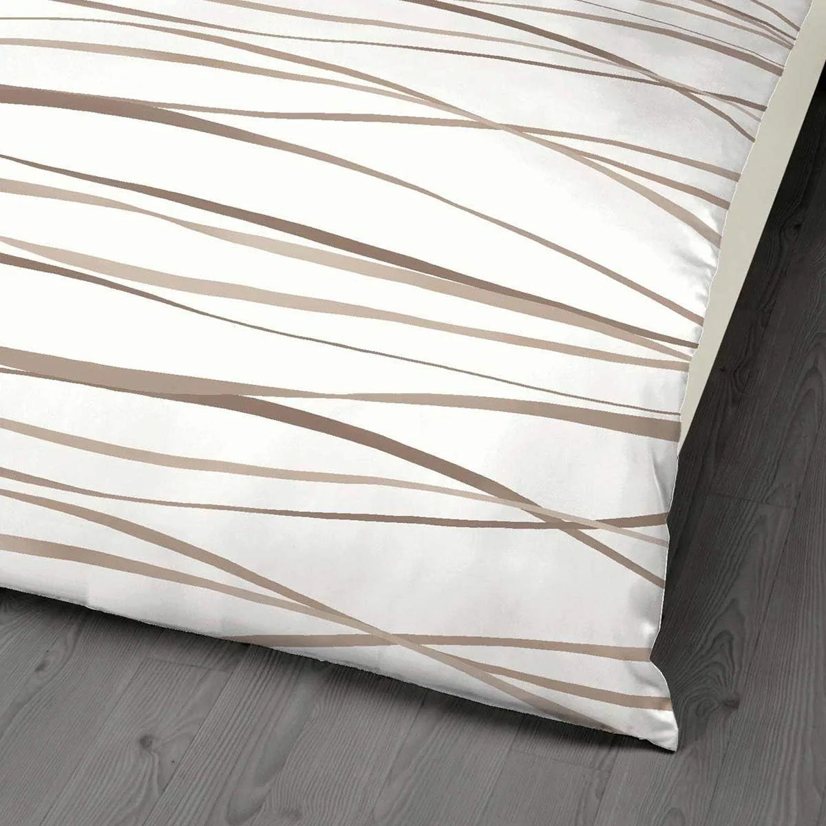 G BETTWARENSHOP kuschelig weiche, Moderne Biber Bettwäsche Motion Natur aus 100% Baumwolle mit Reißverschluss 135x200 cm + 80x80 cm - Image 3