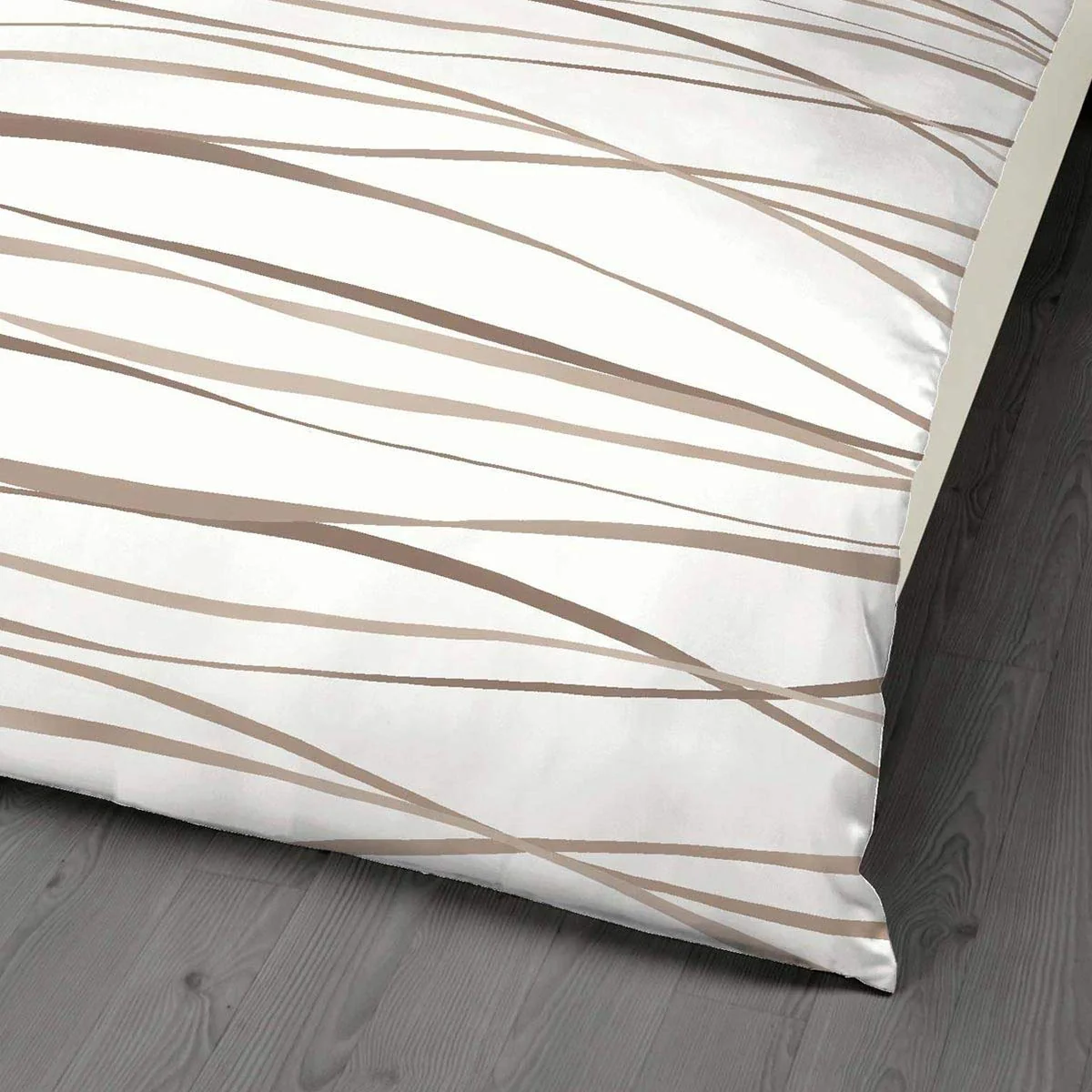 G BETTWARENSHOP kuschelig weiche, Moderne Biber Bettwäsche Motion Natur aus 100% Baumwolle mit Reißverschluss 135x200 cm + 80x80 cm - Image 6