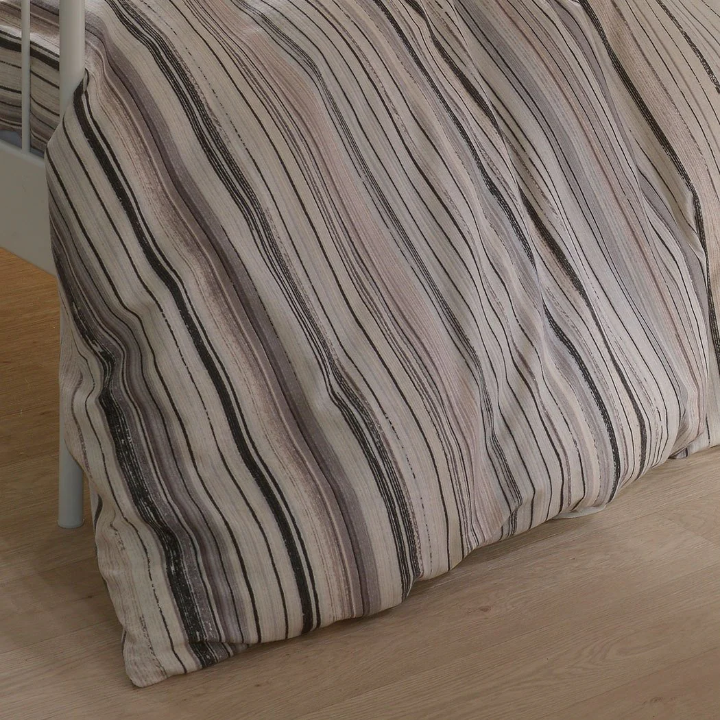 G BETTWARENSHOP wohlig warme Biber Bettwäsche Streifen beige aus 100% Baumwolle mit Reißverschluss - Made in Germany 240x220 cm + 2X 80x80 cm - Image 5