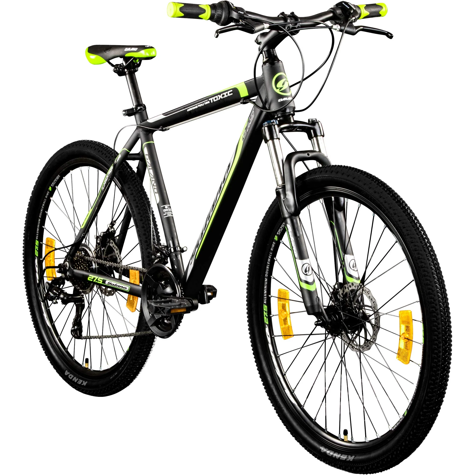 Galano 27,5 Zoll 650B MTB Toxic Mountainbike Scheibenbremsen (schwarz/grün, 46 cm) - Image 6