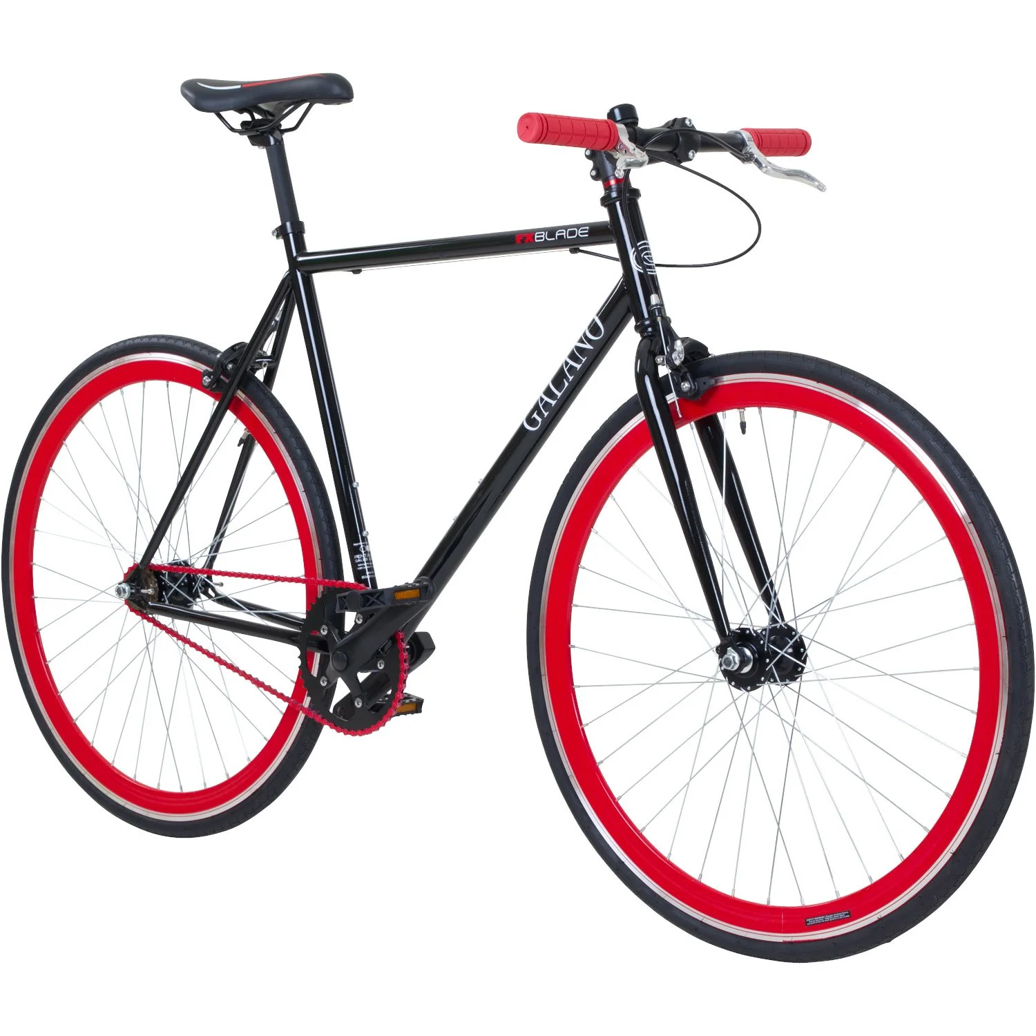 Galano 700C 28 Zoll Fixie Singlespeed Bike Blade 5 Farben zur Auswahl, Rahmengrösse:56 cm, Farbe:schwarz/rot - Image 2