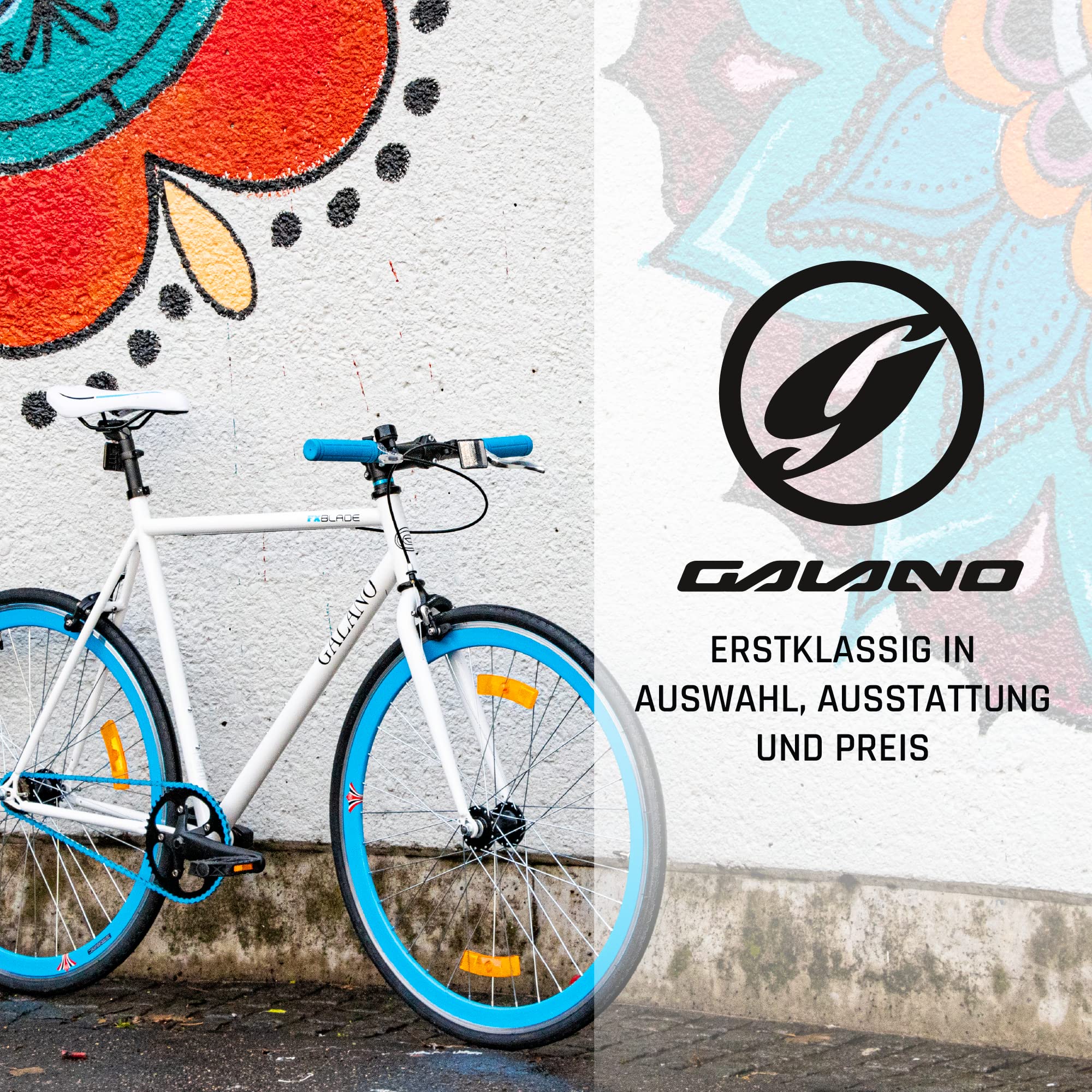 Galano 700C 28 Zoll Fixie Singlespeed Bike Blade 5 Farben zur Auswahl, Rahmengrösse:56 cm, Farbe:schwarz/rot - Image 7