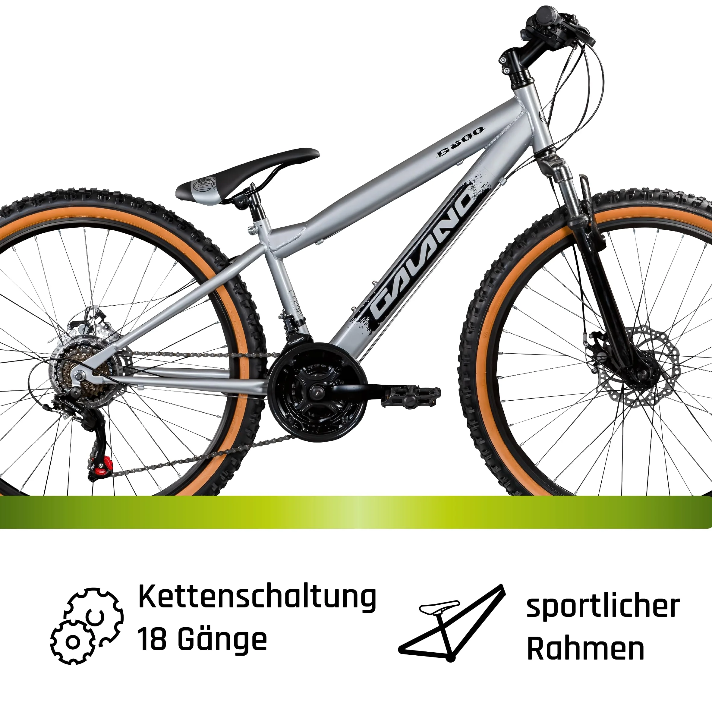 Galano G600 MTB Dirt Bike 26 Zoll für Erwachsene und Jugendliche ab 145 cm Mountainbike mit Federgabel Crossbike 18 Gang Kettenschaltung (raw, 33 cm) - Image 6